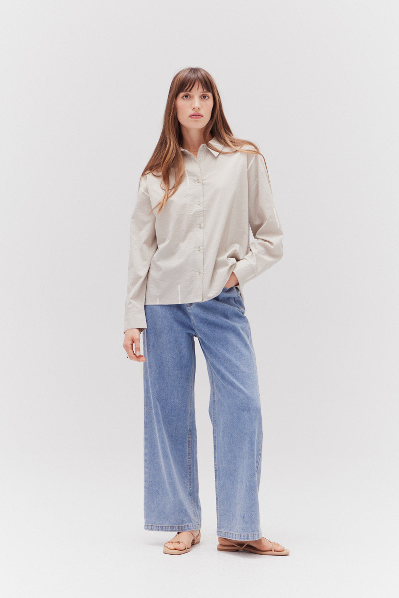 Matchstick Print Shirt in Concrete