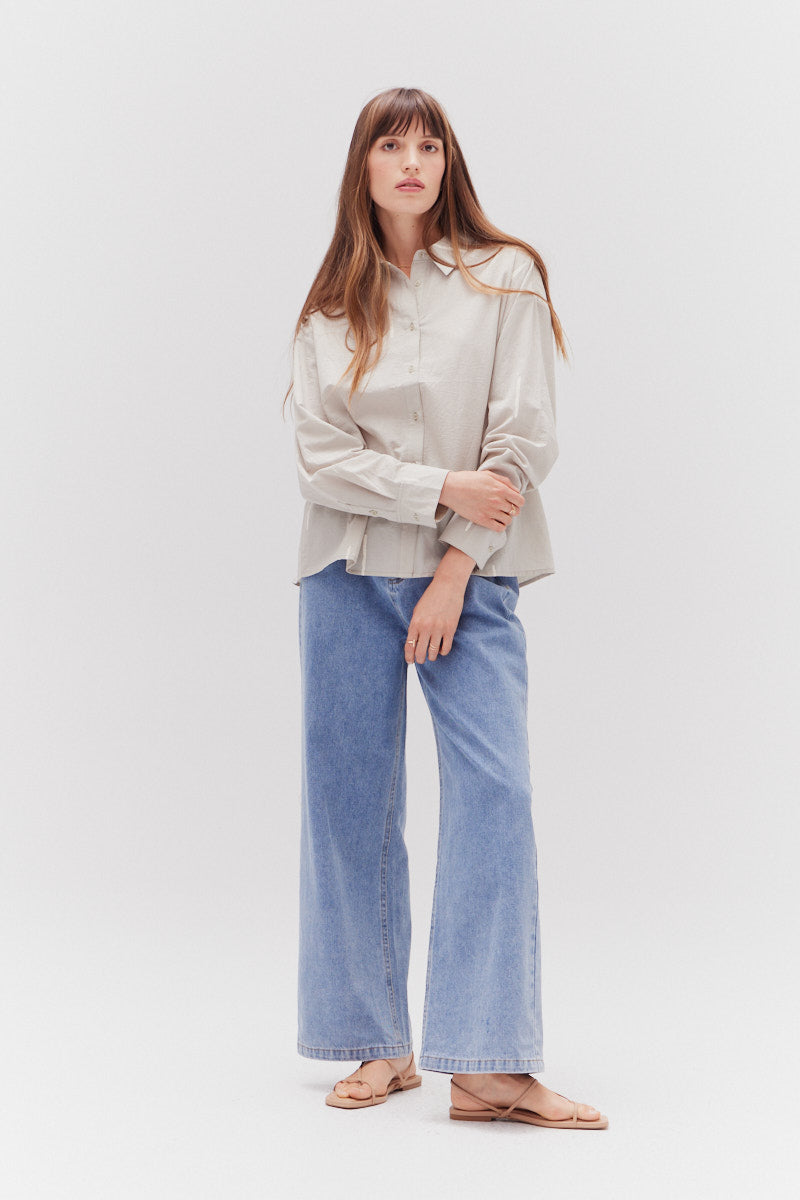 Matchstick Print Shirt in Concrete
