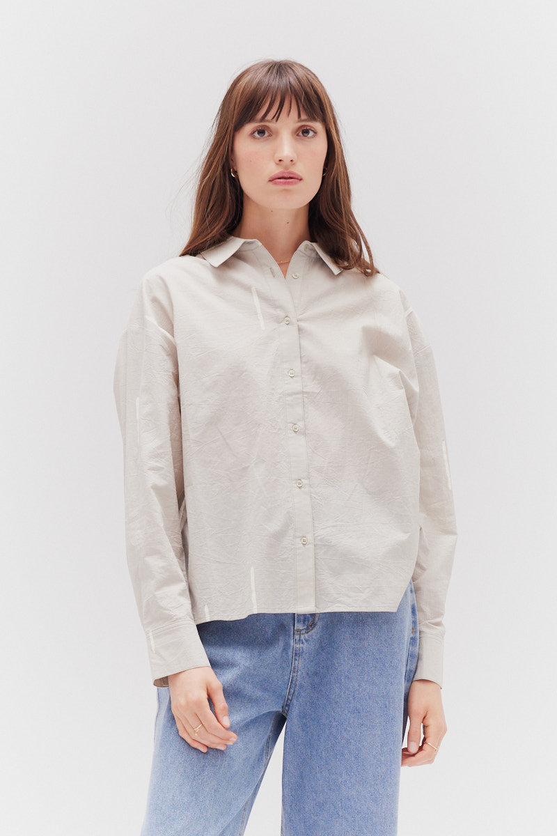Matchstick Print Shirt in Concrete