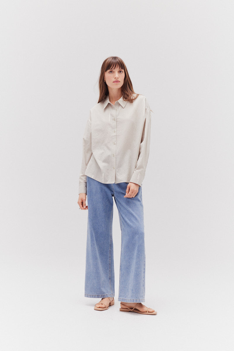 Matchstick Print Shirt in Concrete