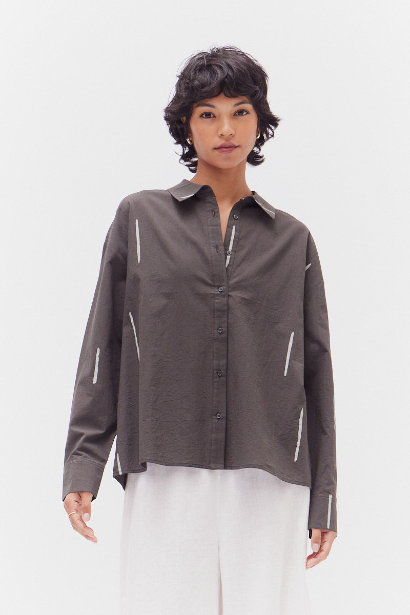 Matchstick Print Shirt in Kombu