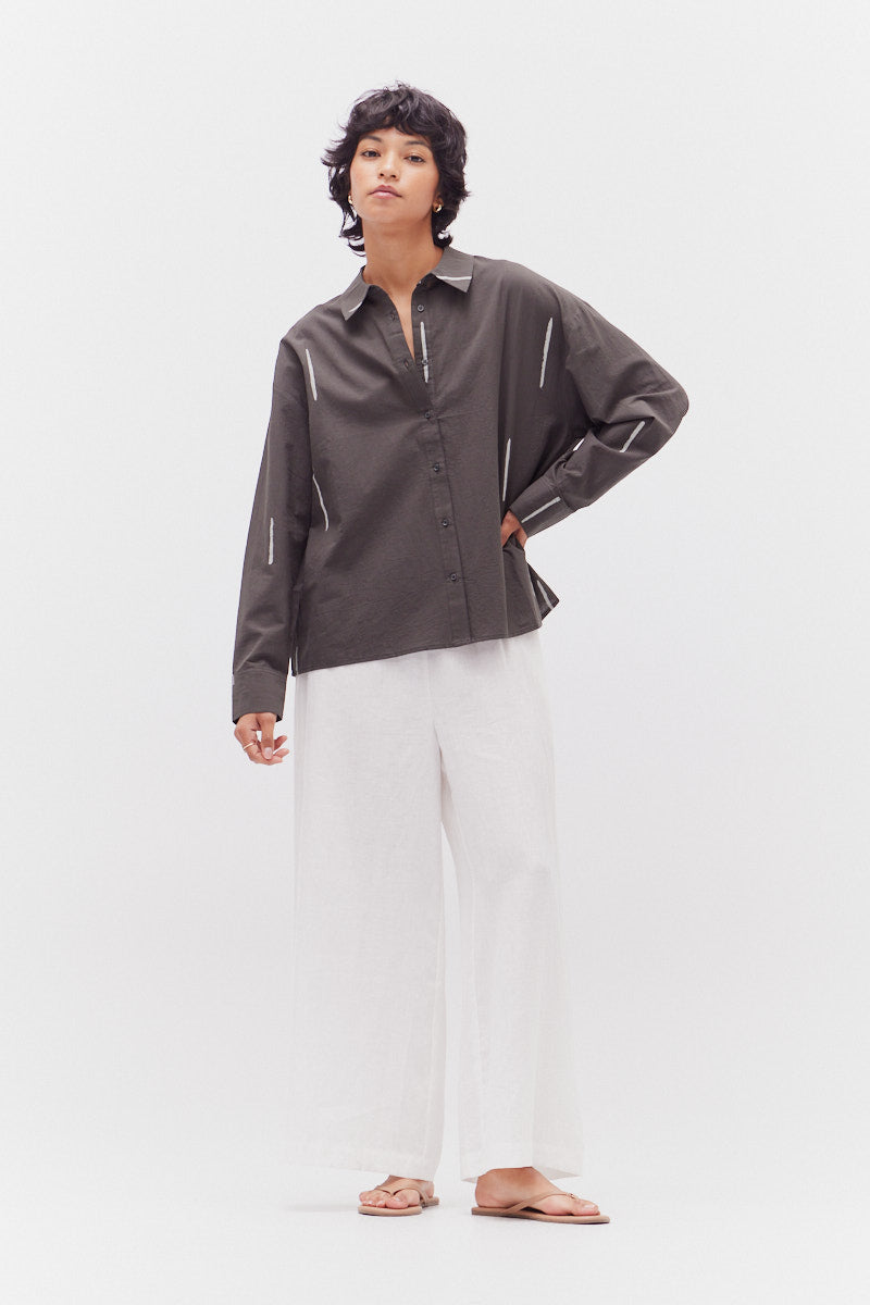 Matchstick Print Shirt in Kombu