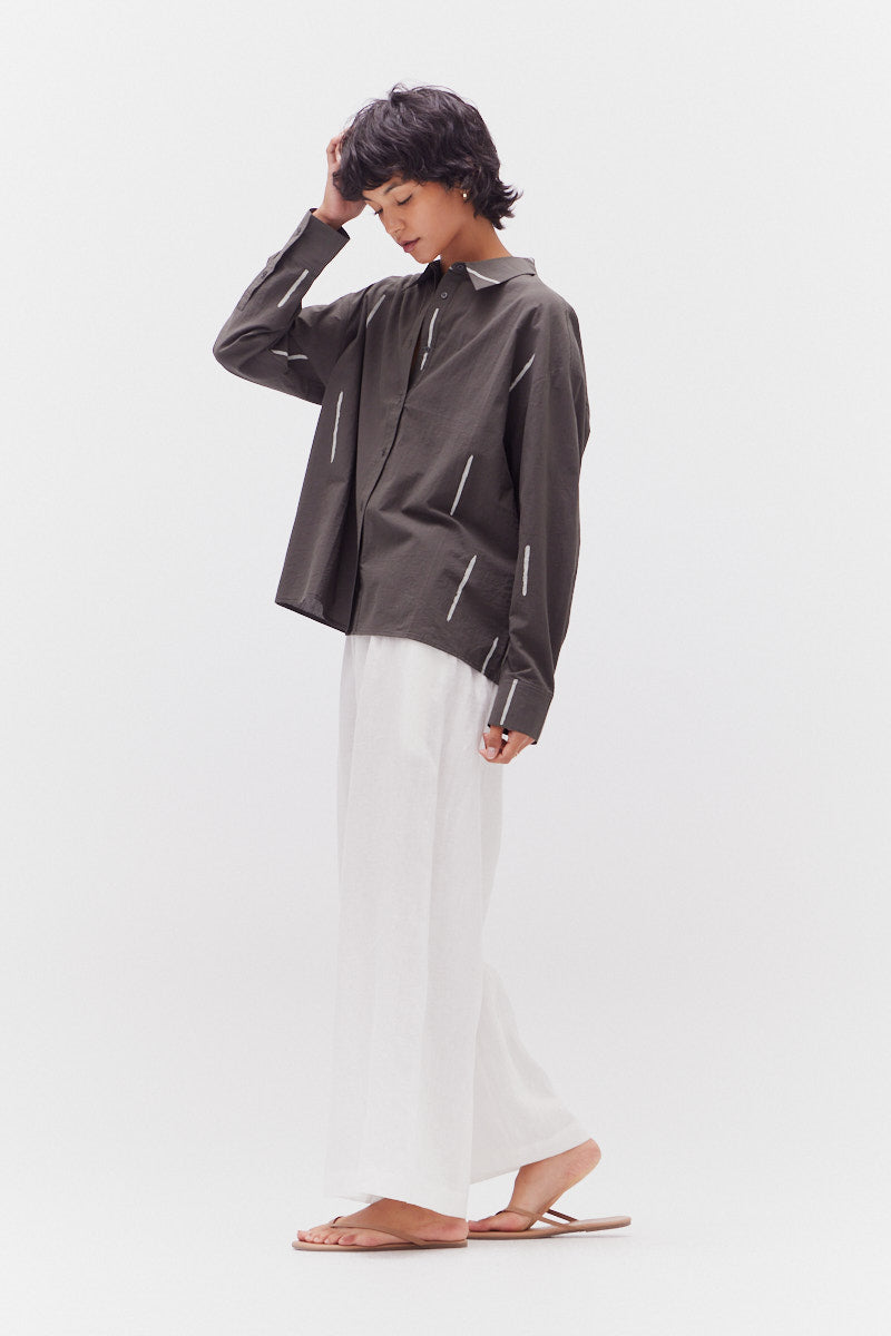 Matchstick Print Shirt in Kombu