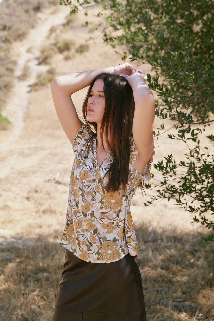 Floral Printed Ruffle Top