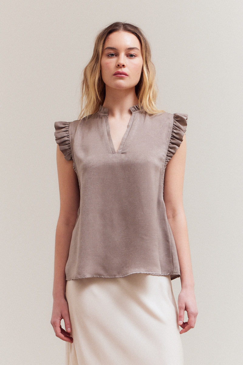 Satin Ruffle Top