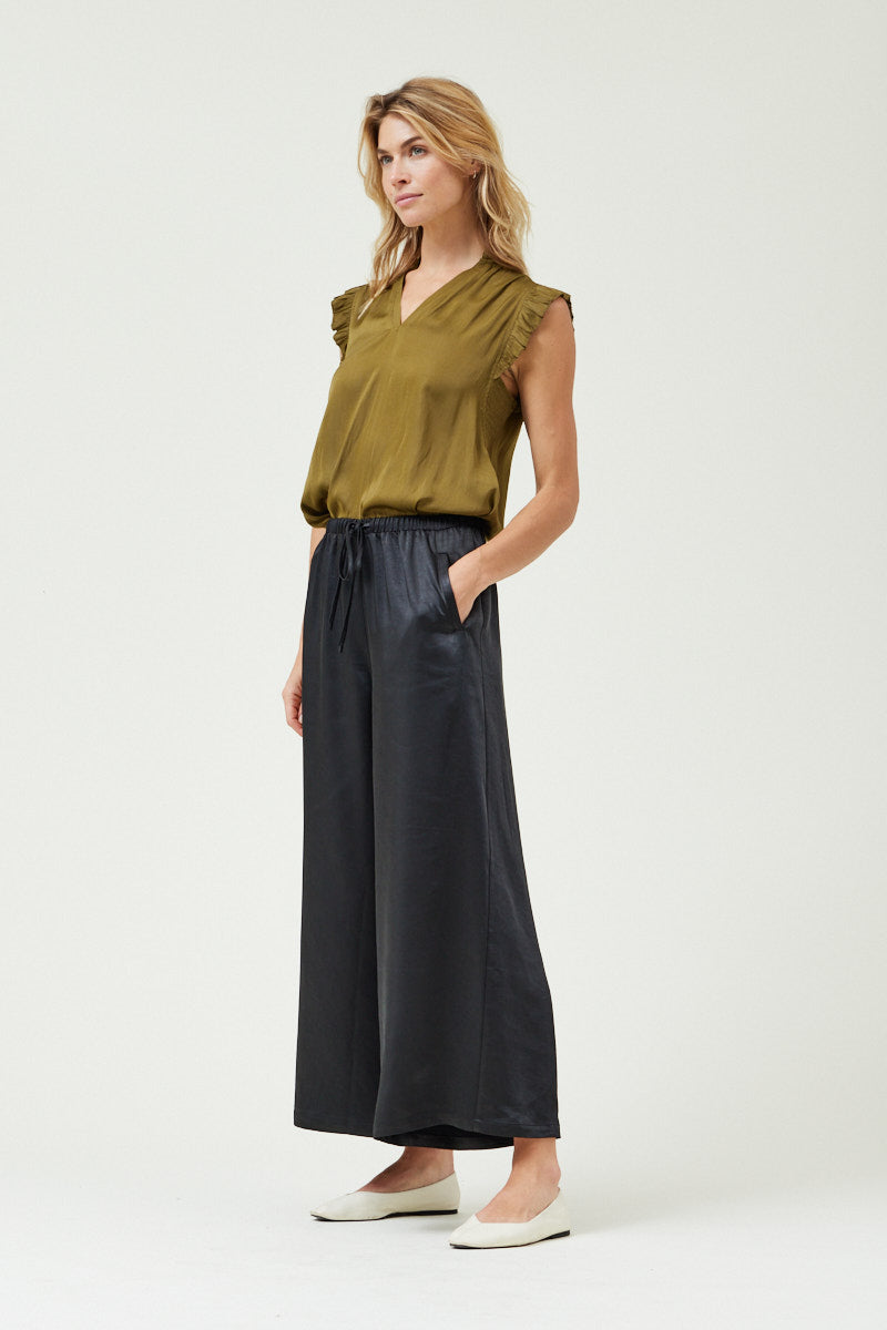 Wide Leg Satin Pants
