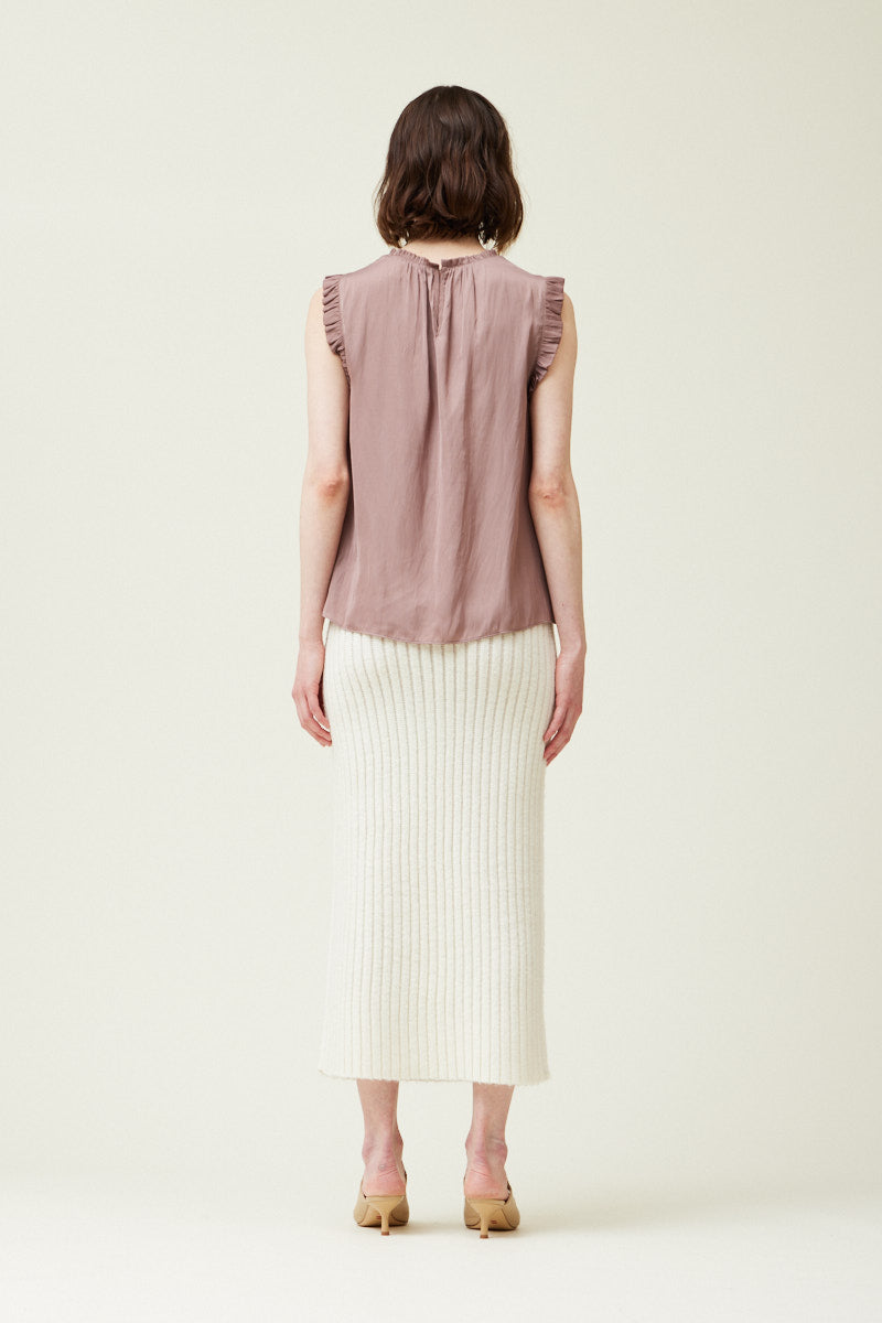 Bubble Ruffle Satin Tank