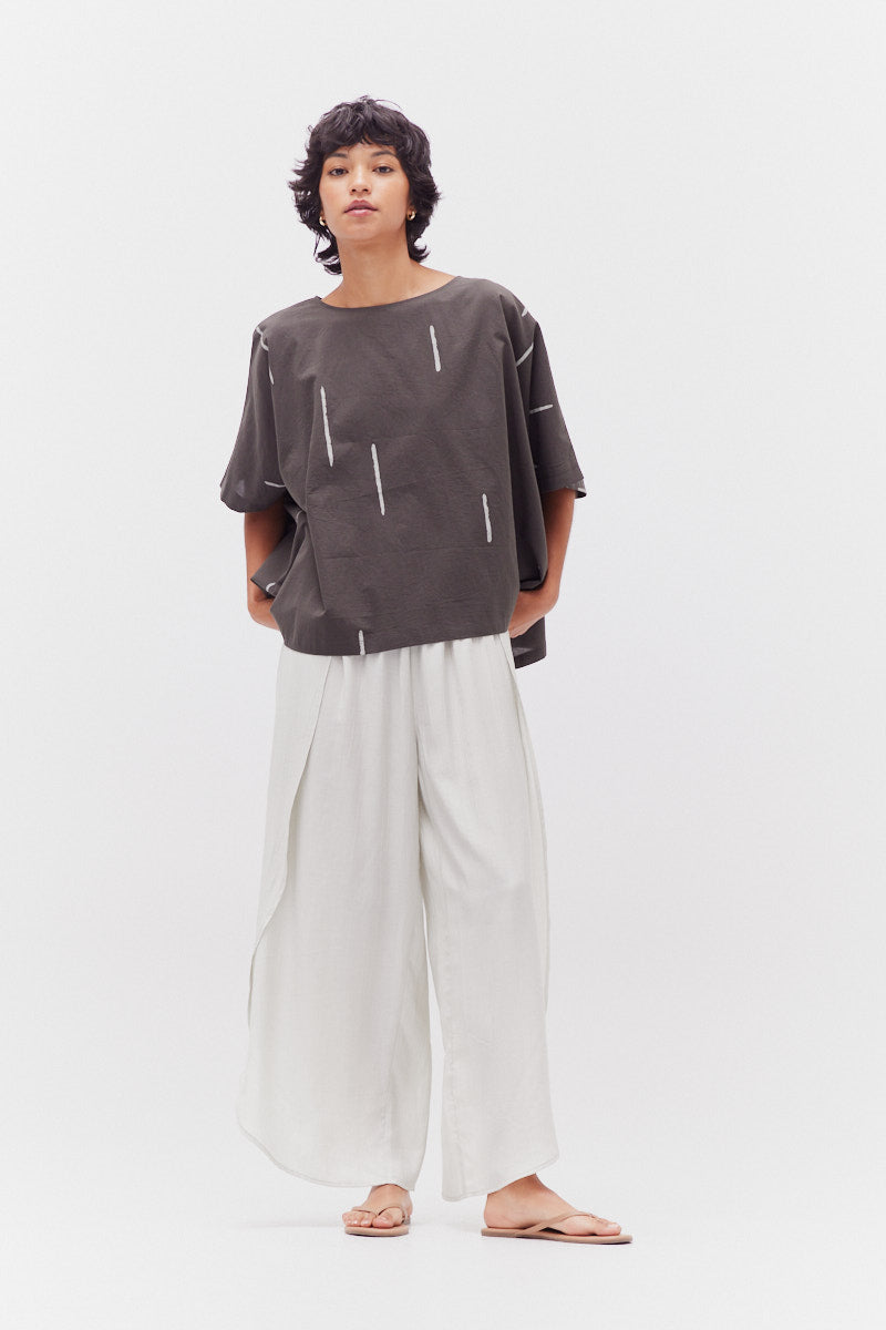Cotton Print Boxy Blouse