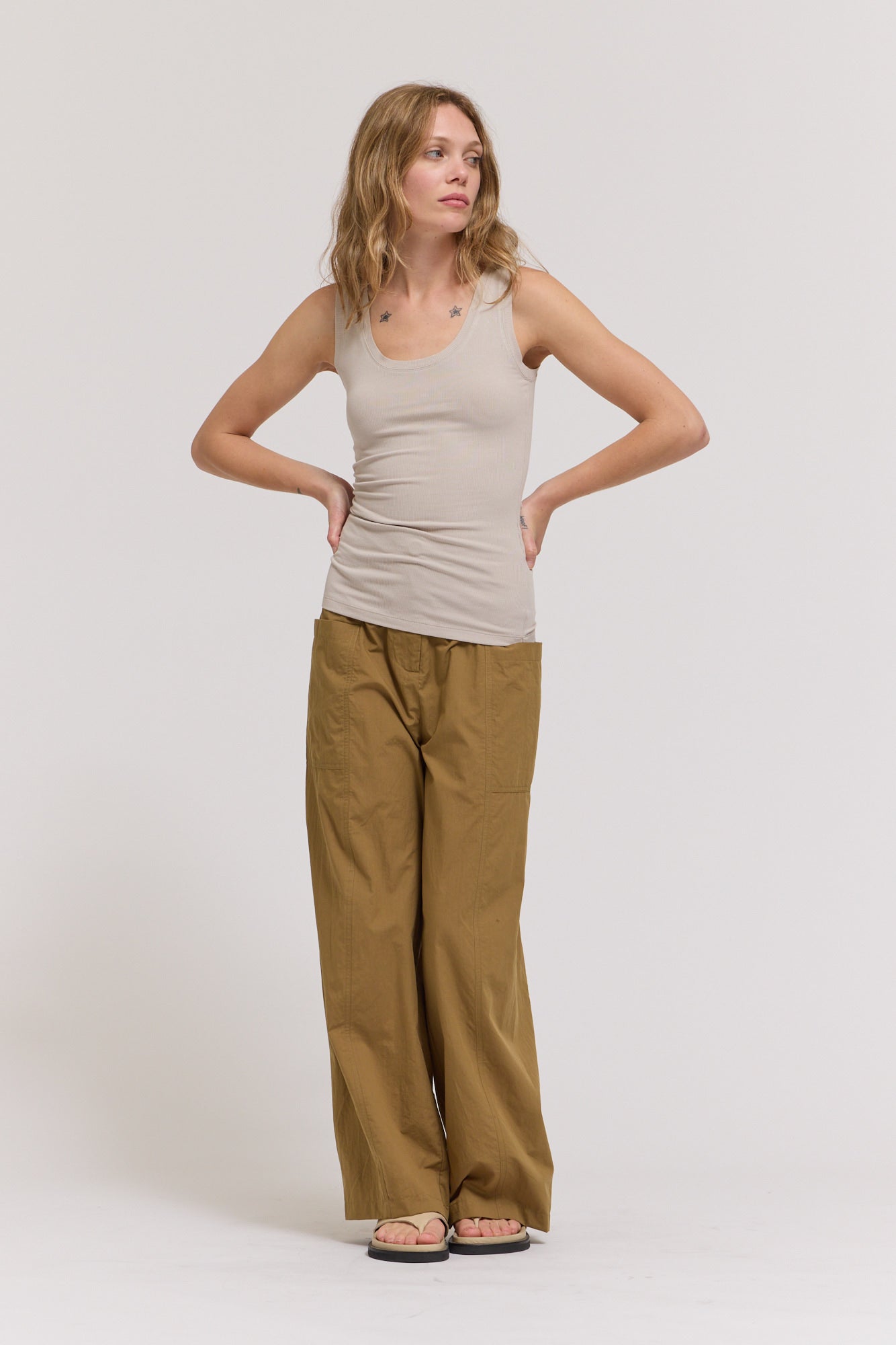 Rib Tank in Grey Mist