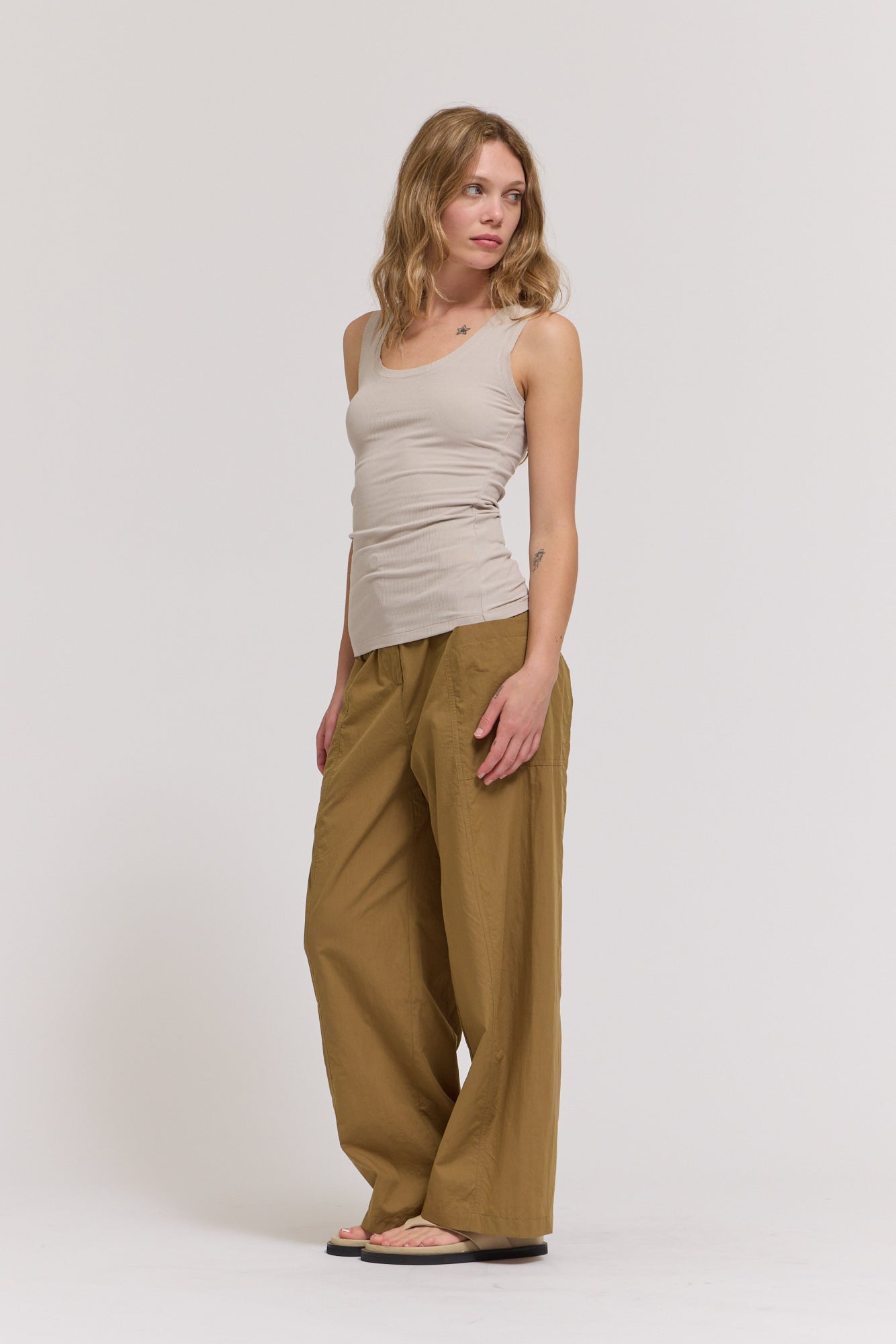 Rib Tank in Grey Mist