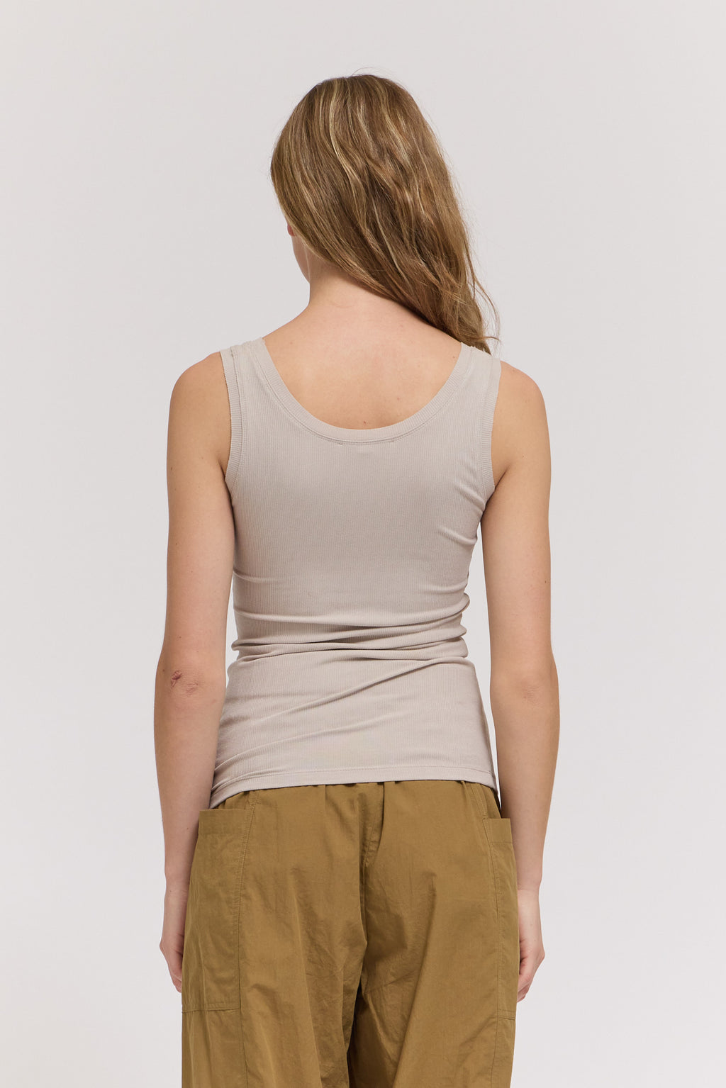Rib Tank in Grey Mist