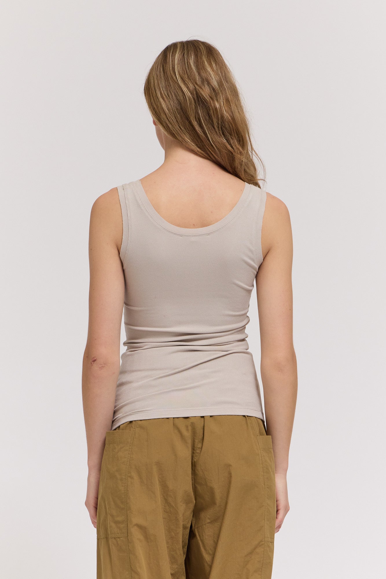 Rib Tank in Grey Mist