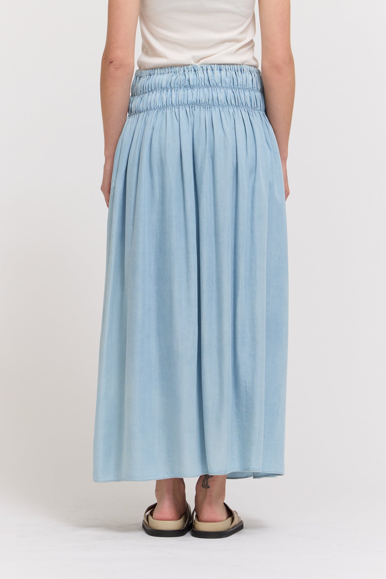 Chambray Midi Skirt