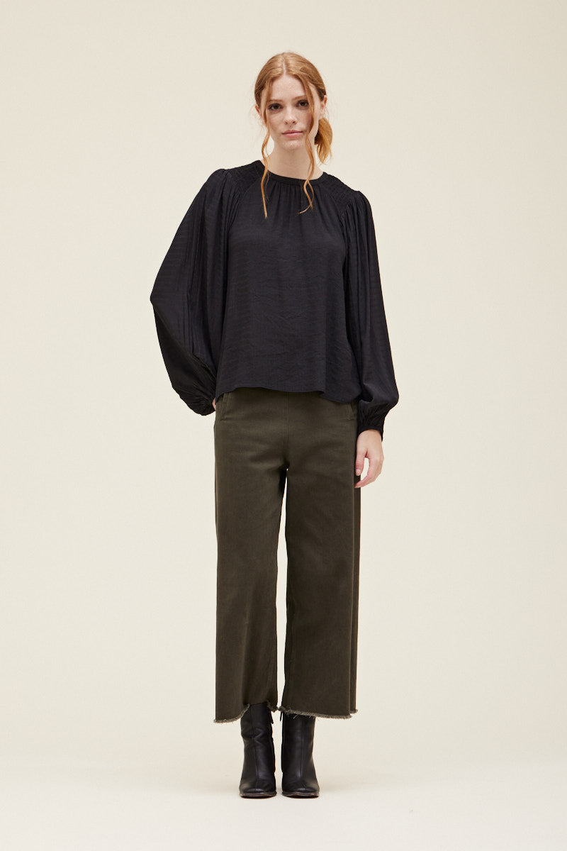 Pleated Sleeves Blouse