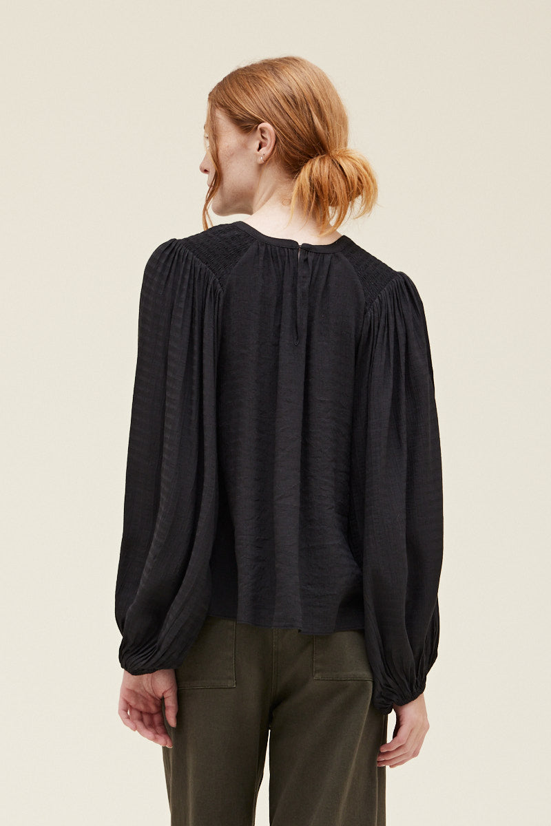 Pleated Sleeves Blouse