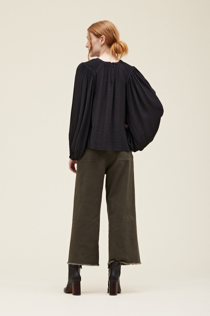 Pleated Sleeves Blouse