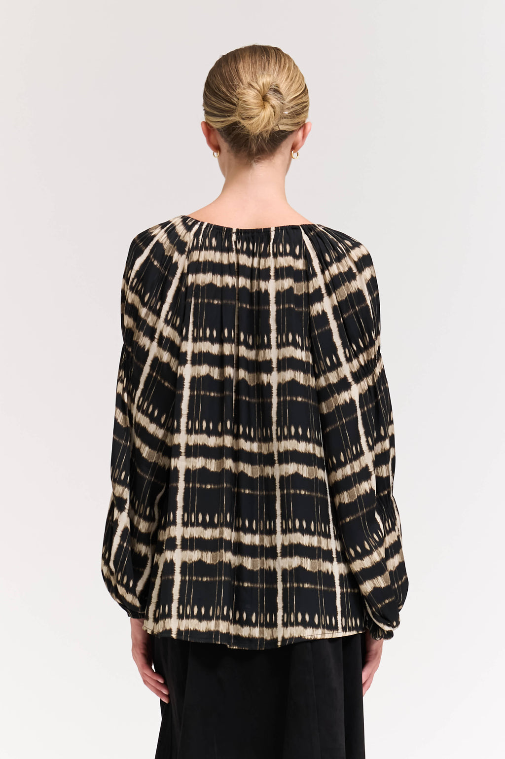 Sleeve Detail Printed Blouse