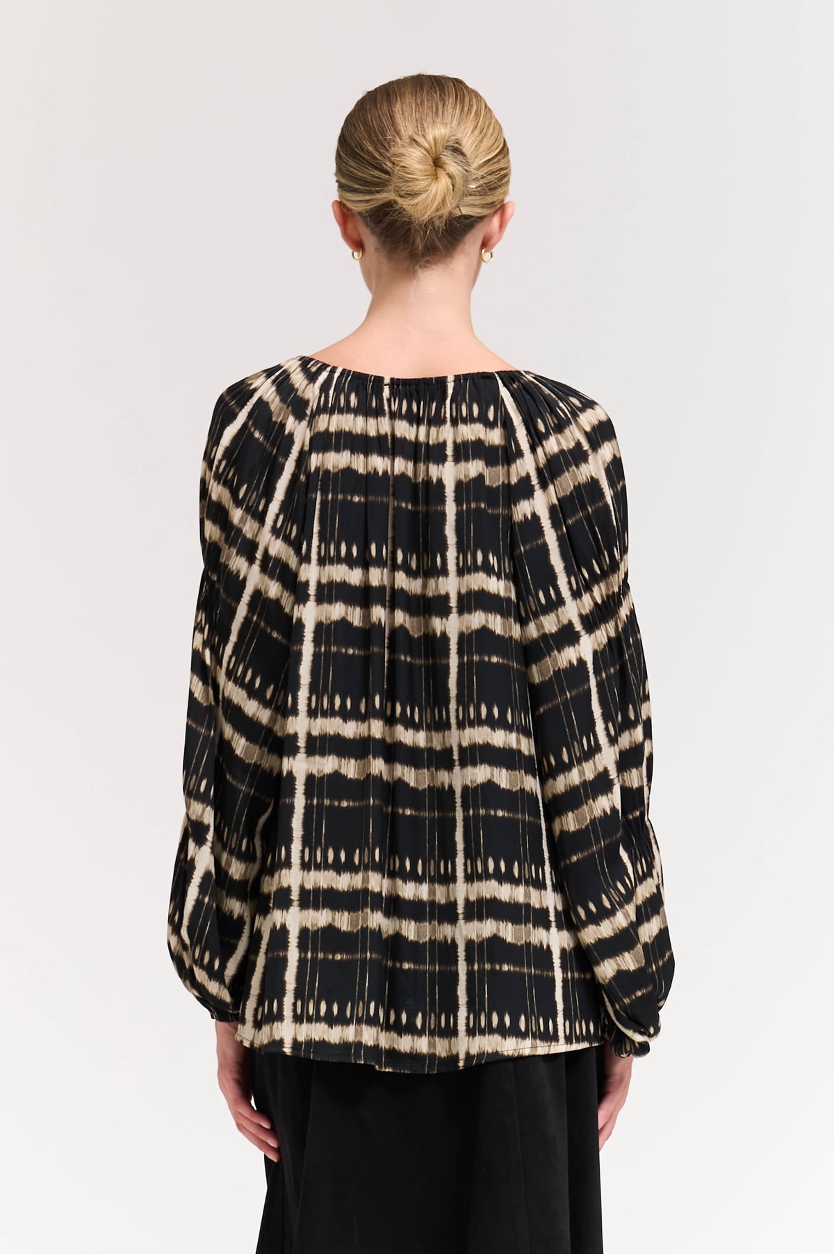 Sleeve Detail Printed Blouse
