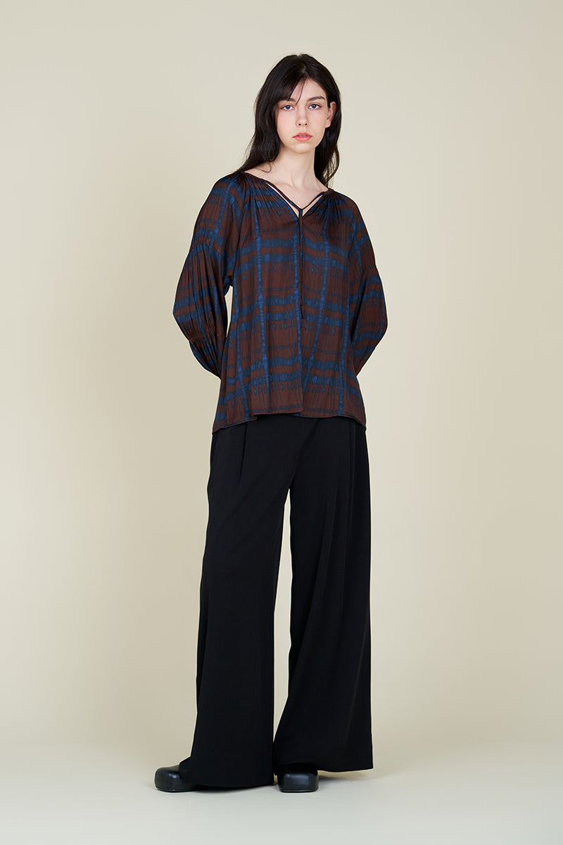 Sleeve Detail Printed Blouse