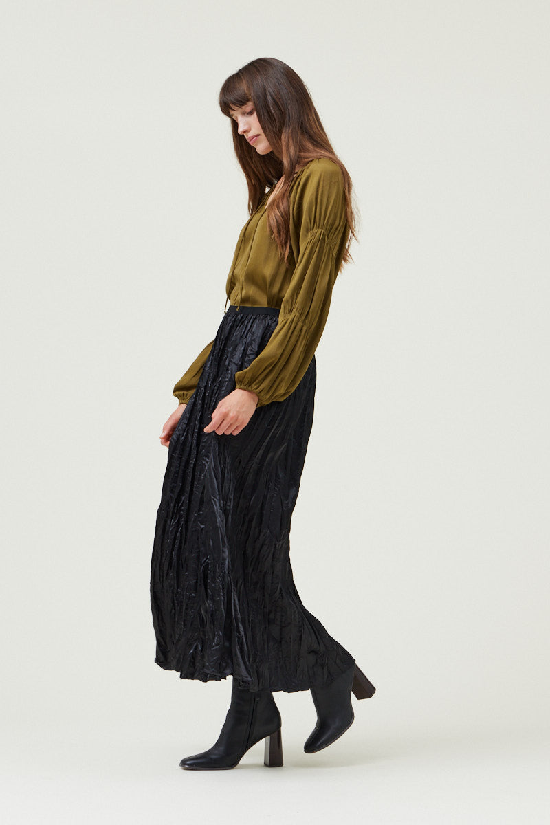 Pleated Midi Skirt