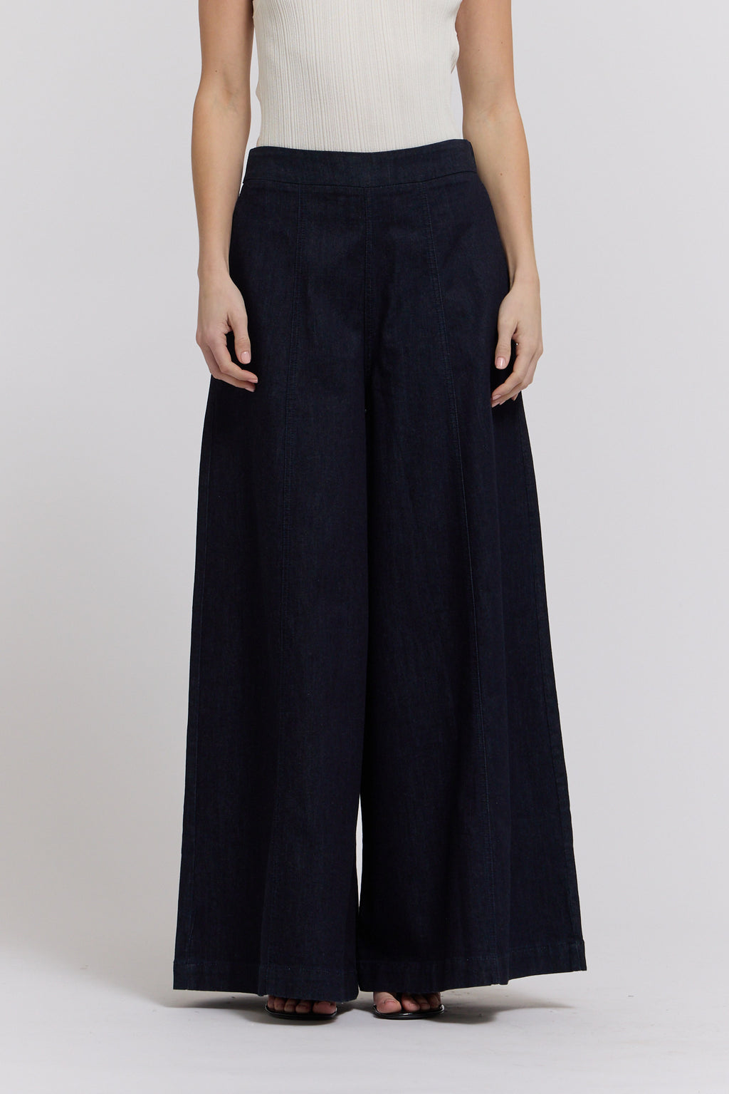 Denim Panel Maxi Pants