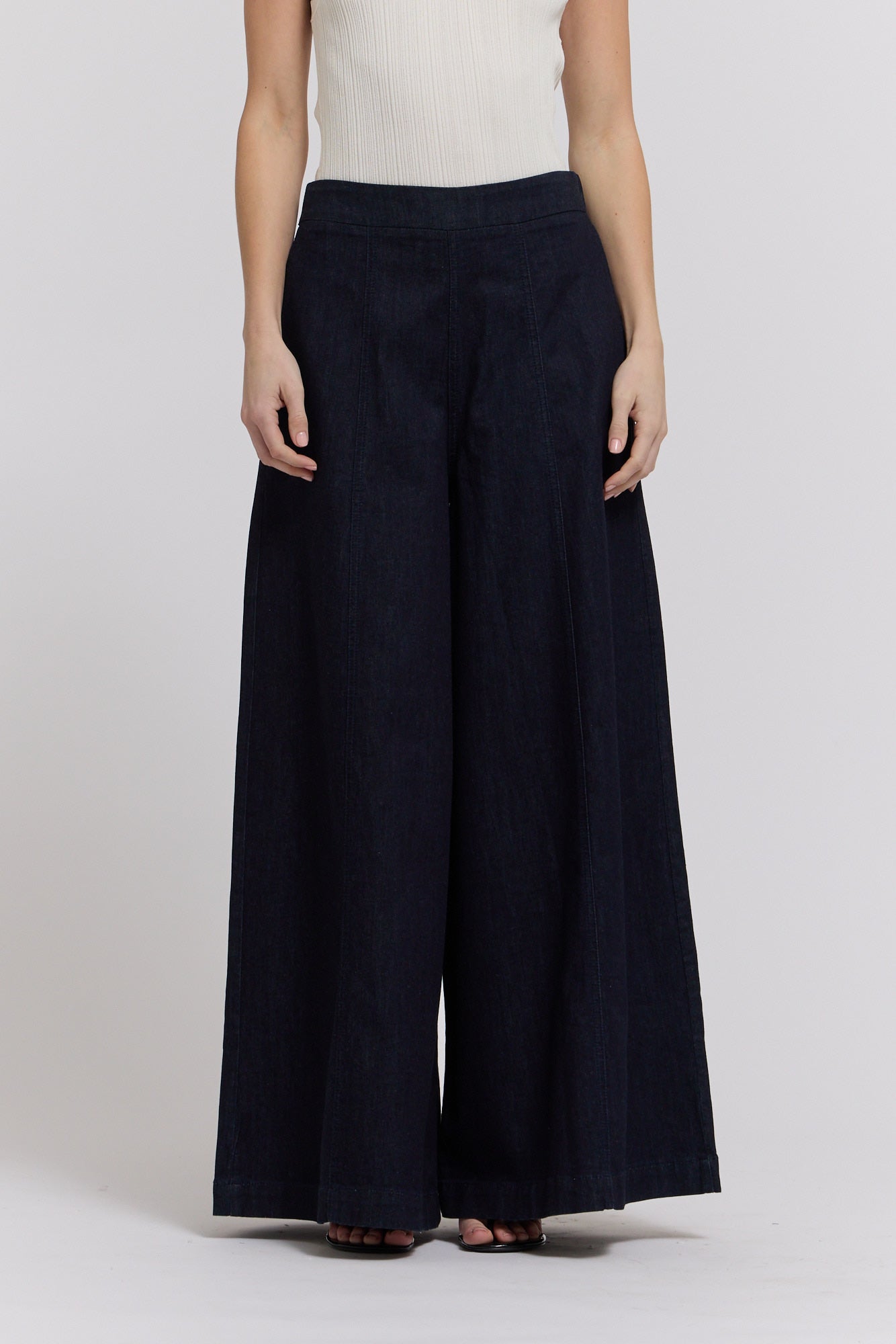 Denim Panel Maxi Pants