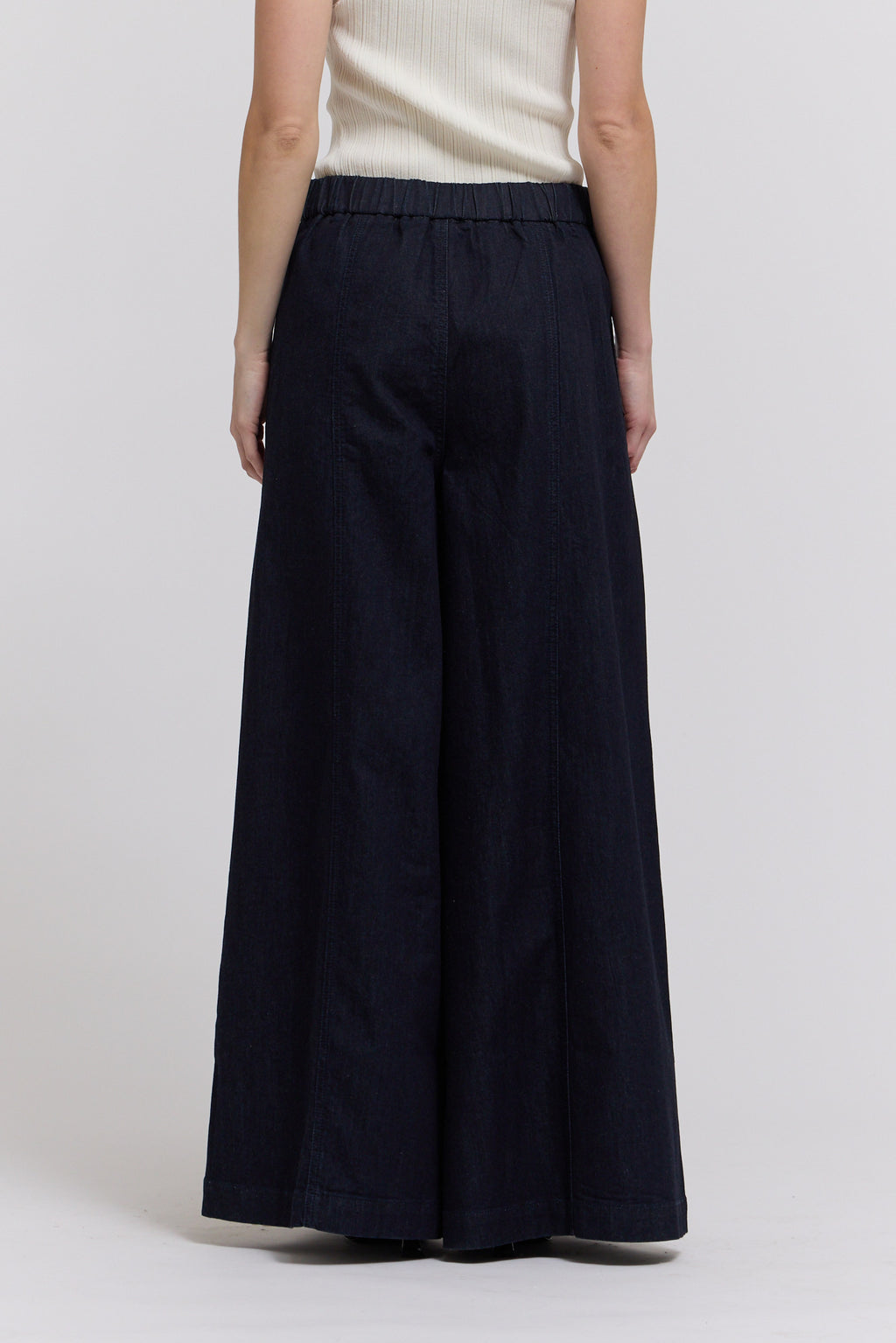 Denim Panel Maxi Pants
