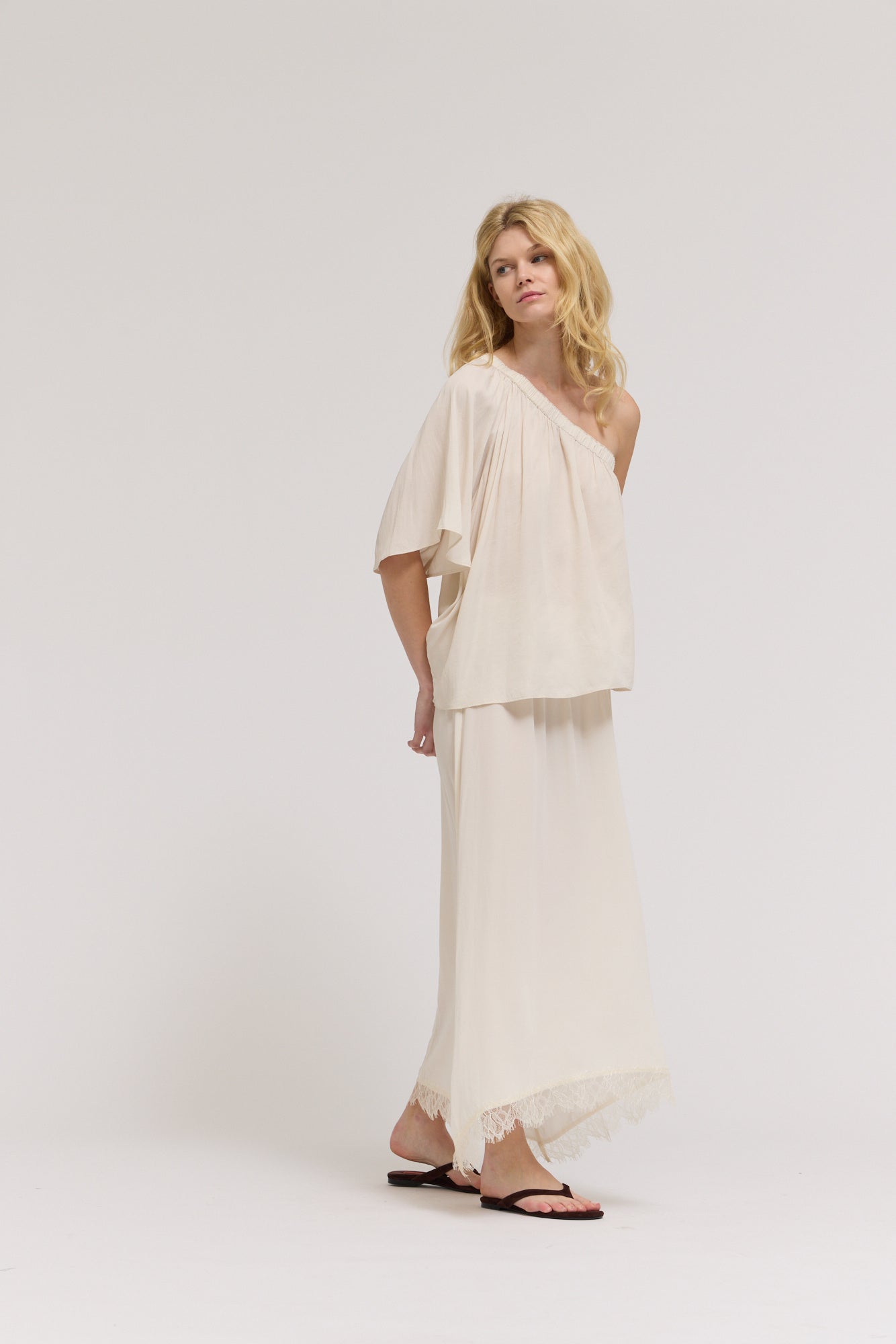 A-Line Lace Trimmed Skirt