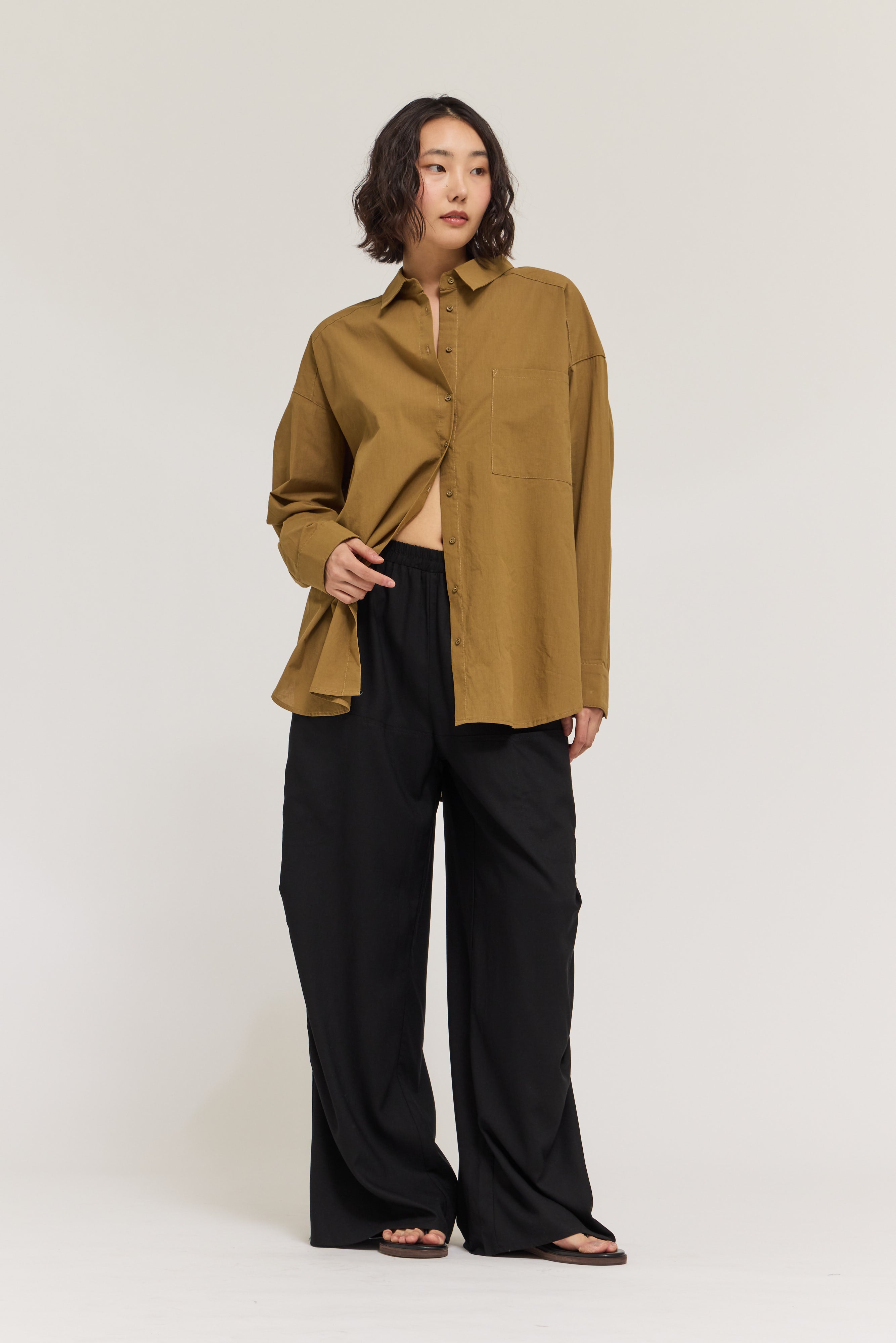 Oversized Shirt in Walnut