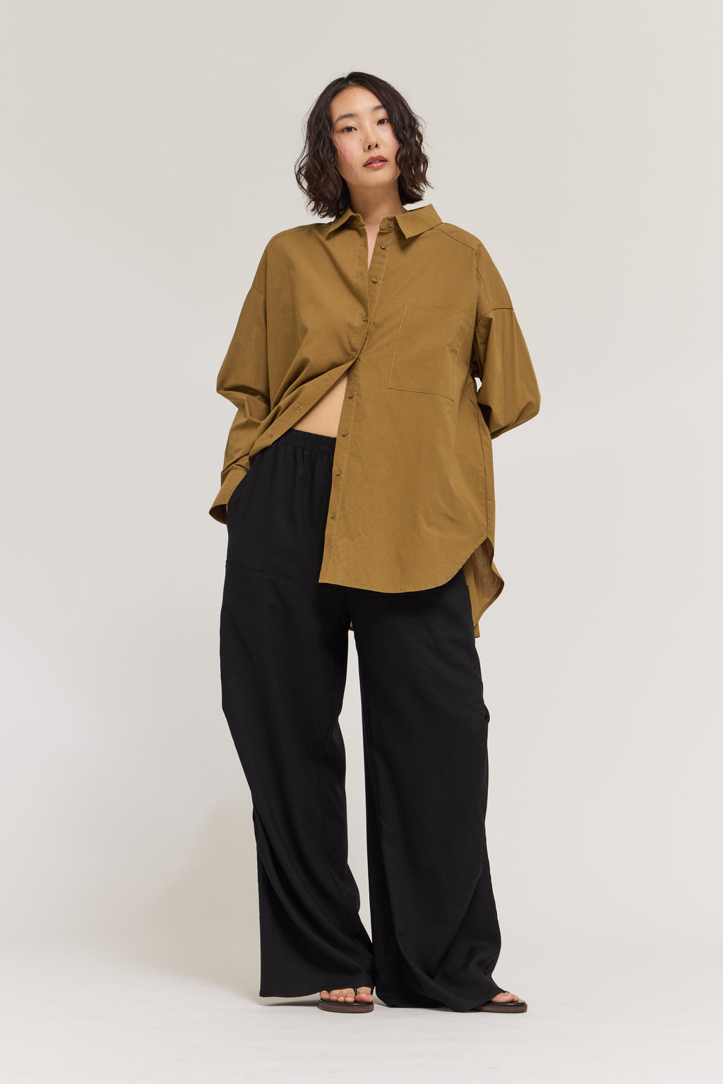 Oversized Shirt in Walnut