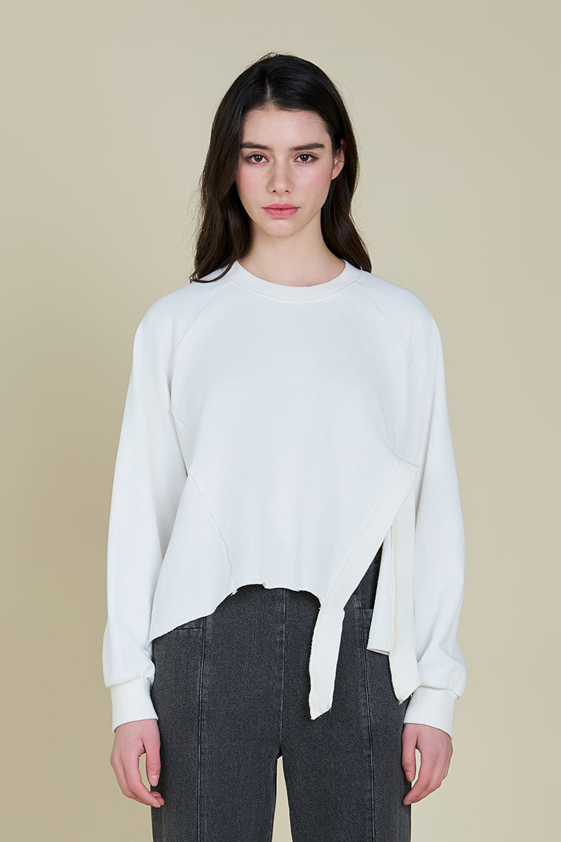 Front Slit Detail Terry Top