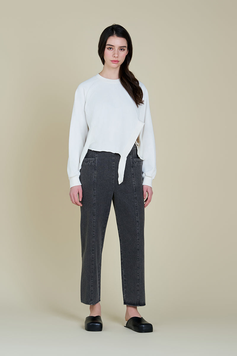 Front Slit Detail Terry Top