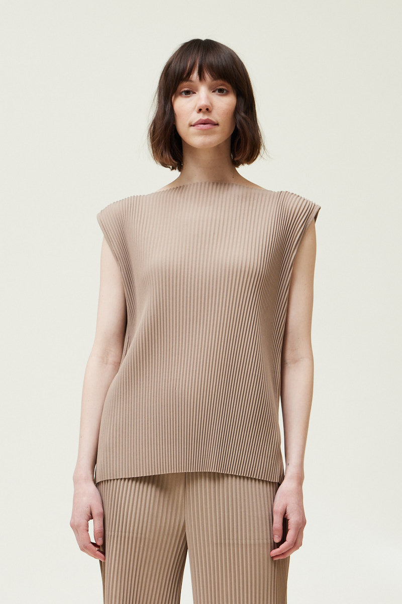 Pleated Sleeveless Top