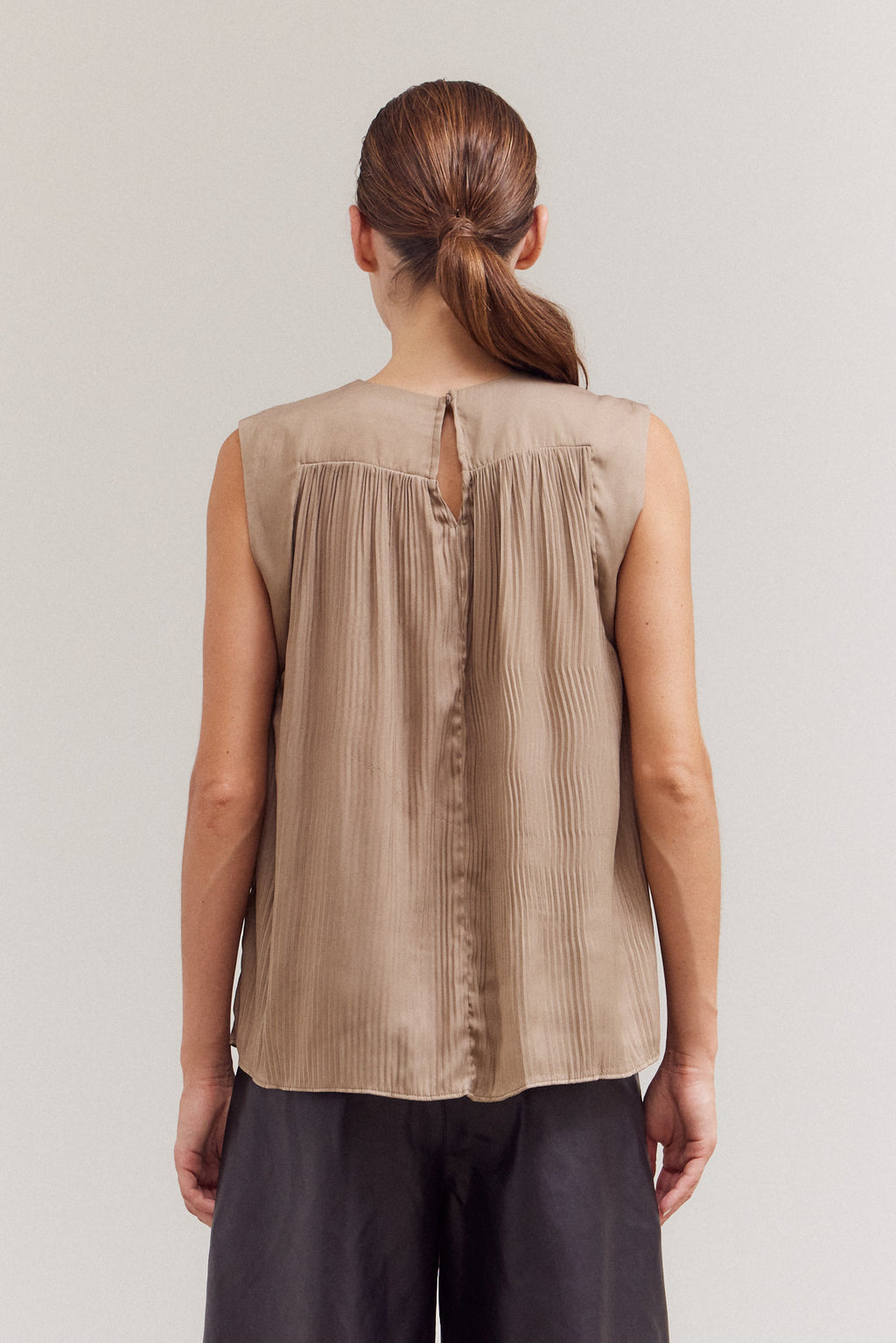 Pleated Sleeveless Top