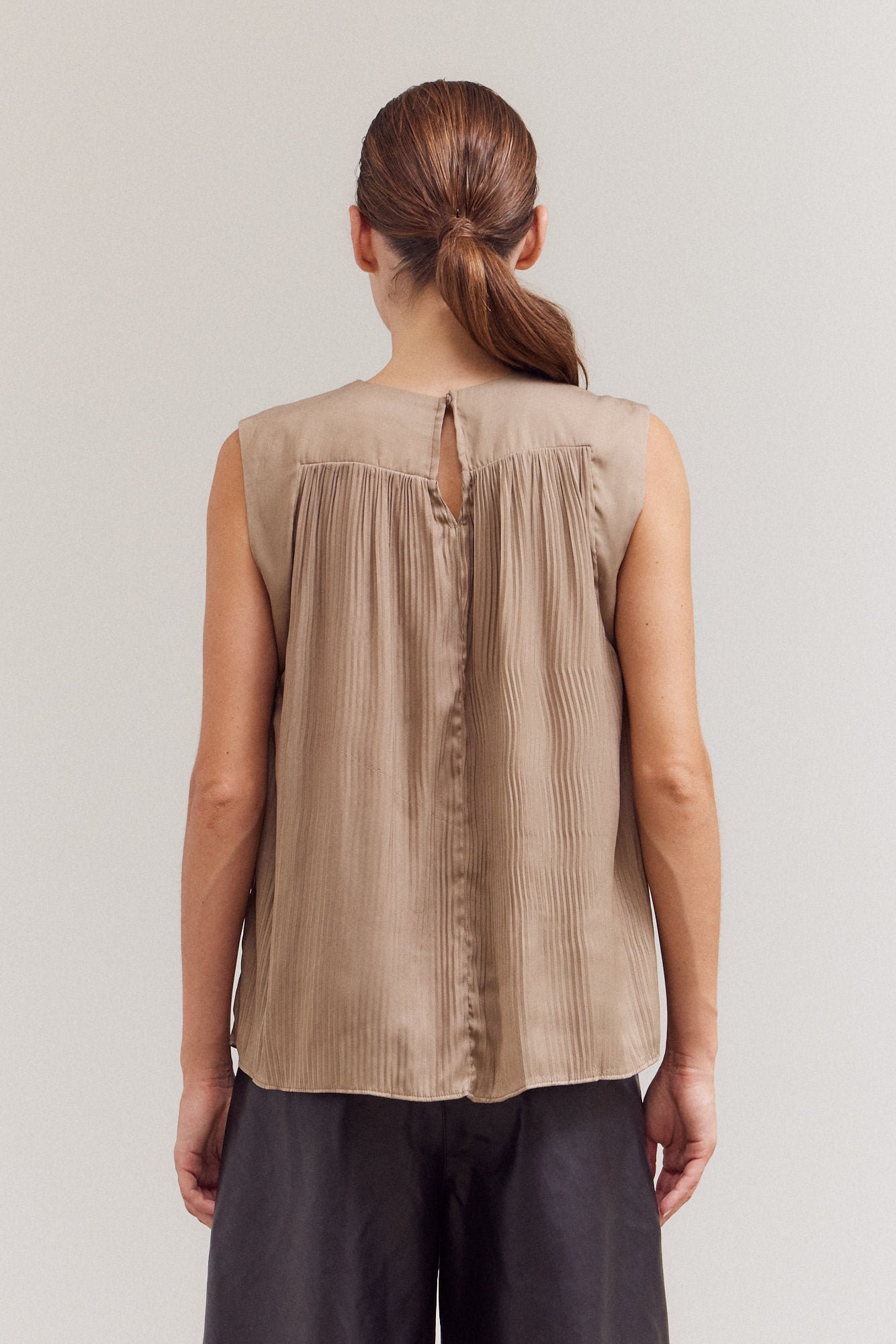 Pleated Sleeveless Top