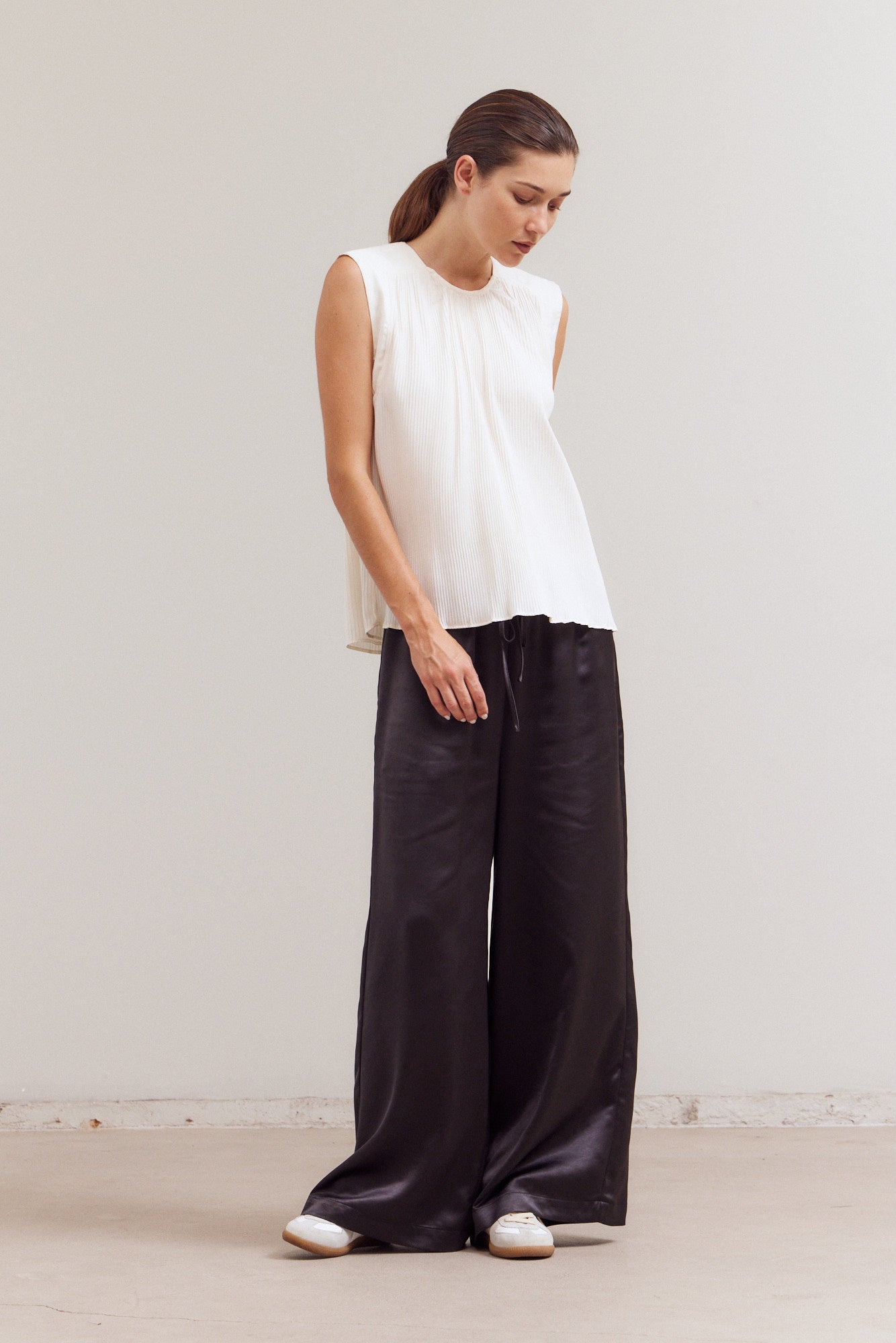 Pleated Sleeveless Top