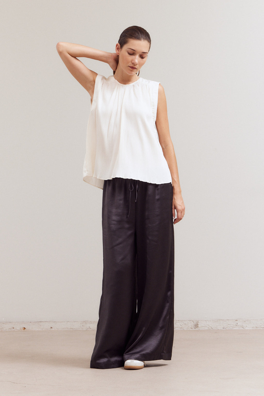 Pleated Sleeveless Top