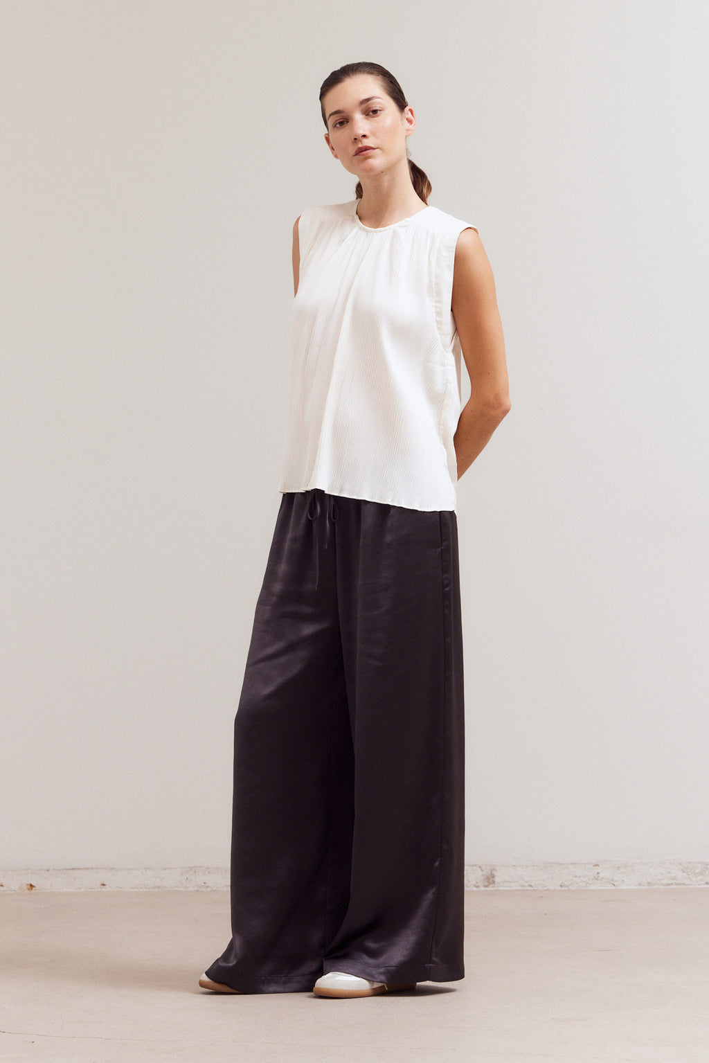 Pleated Sleeveless Top