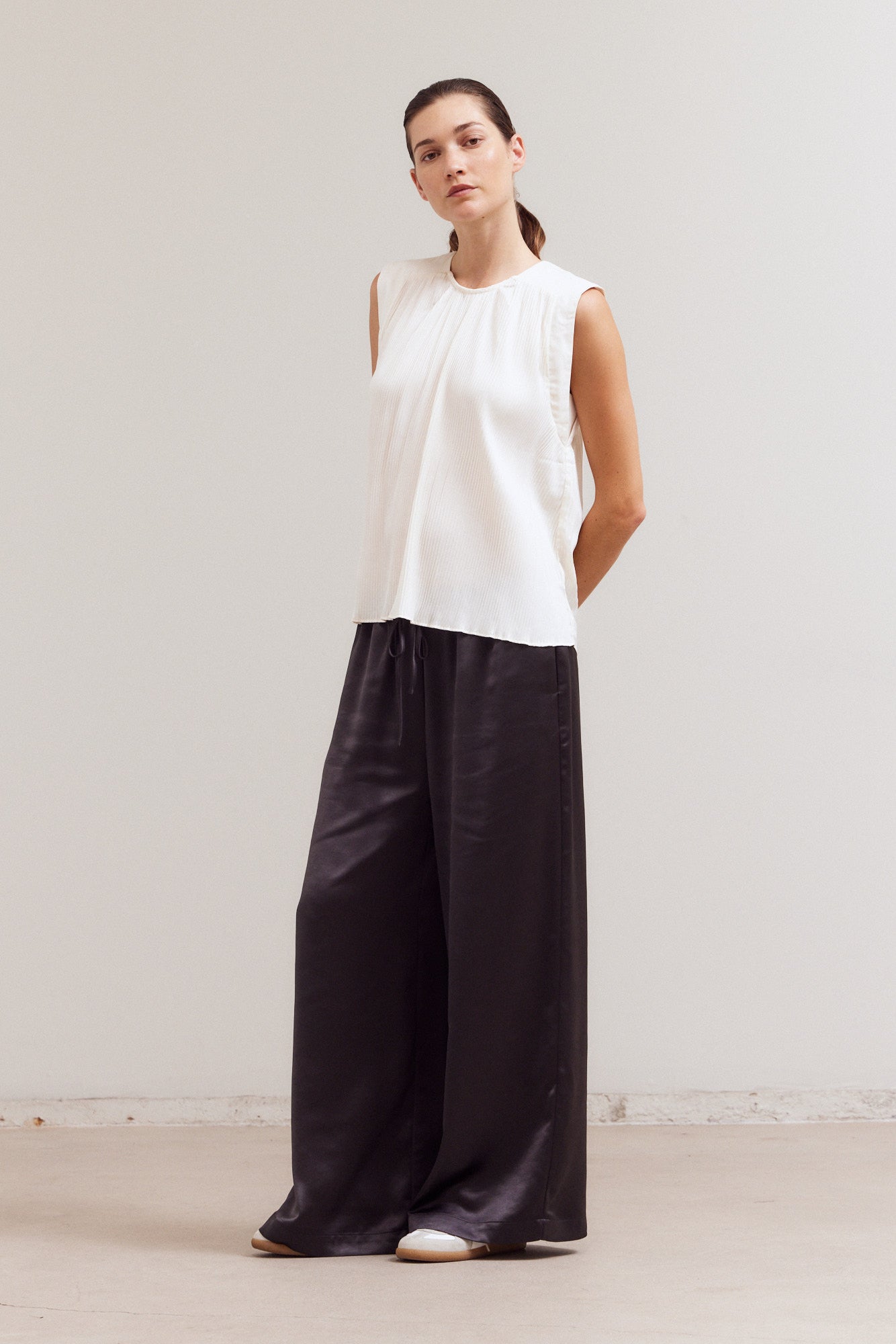 Pleated Sleeveless Top