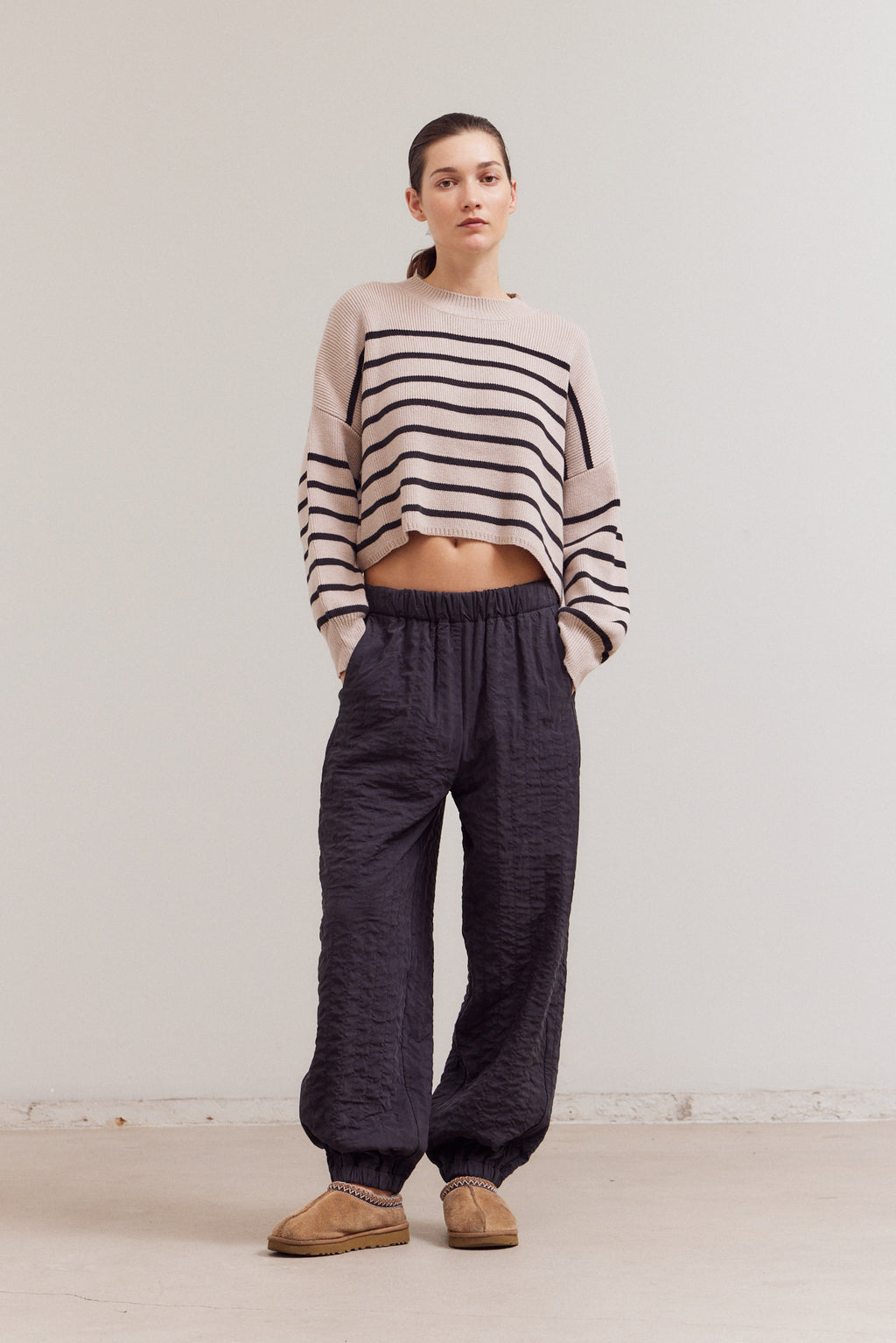 Stripe Sweater Crop Top