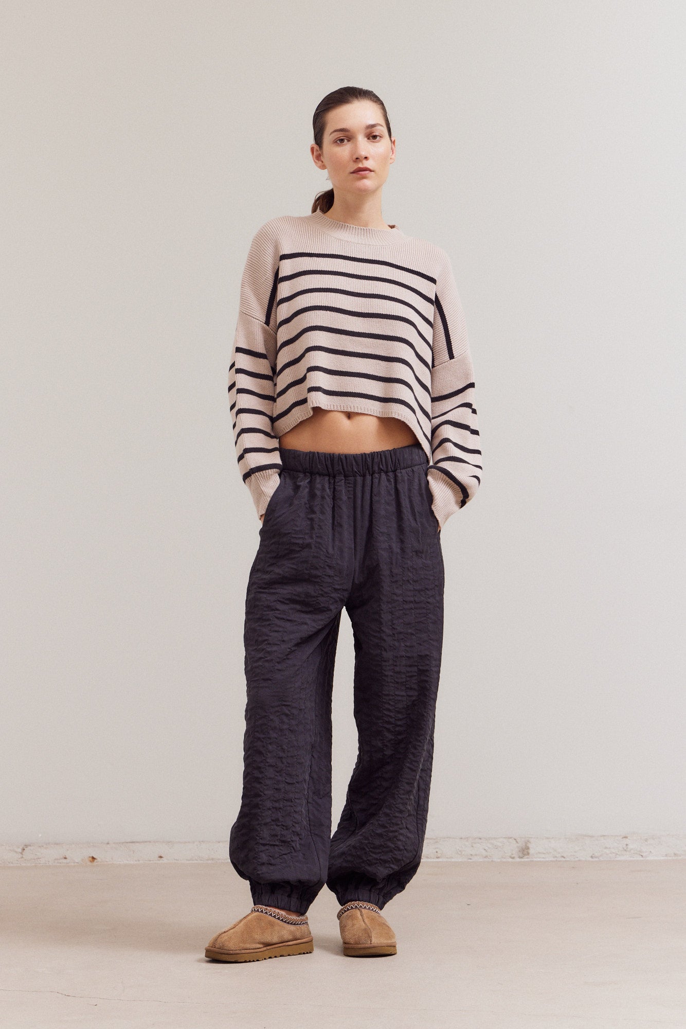 Stripe Sweater Crop Top