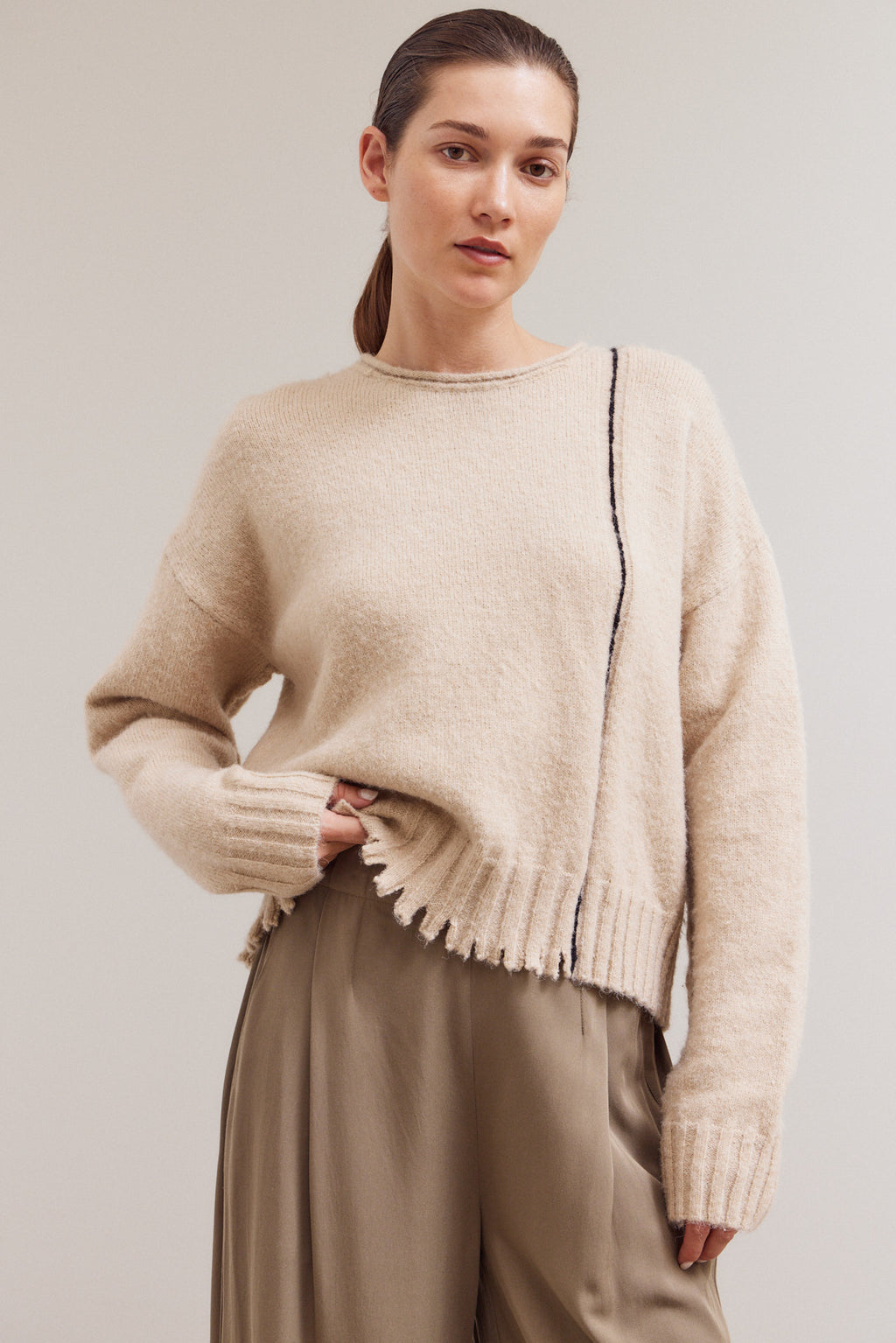 Distress Hem Sweater