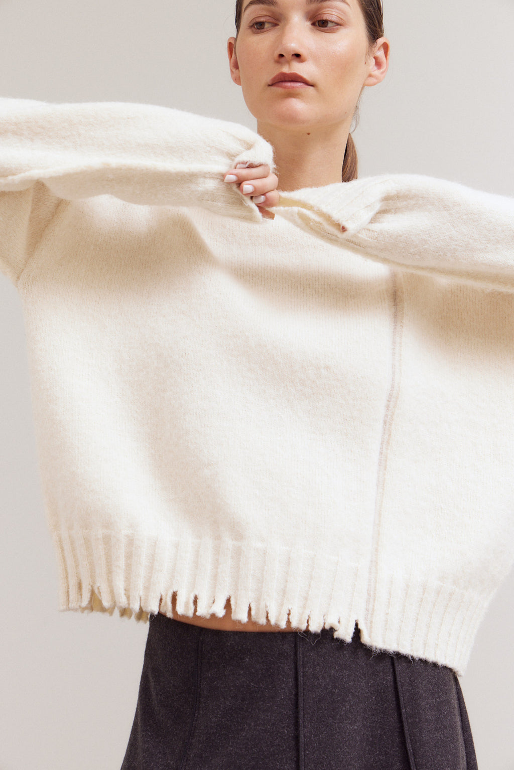 Distress Hem Sweater