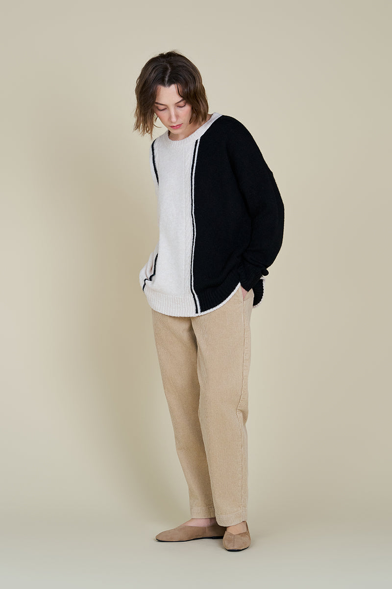 Cable Contrast Sweater