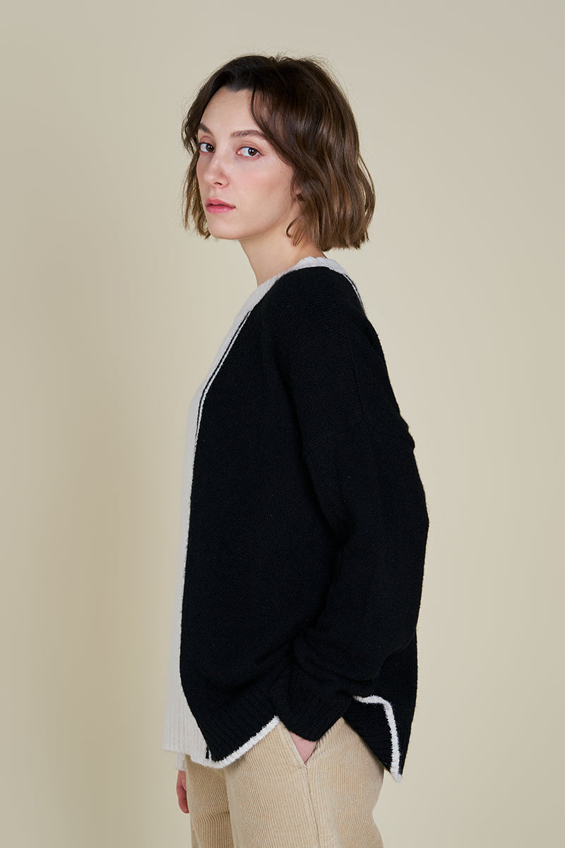 Cable Contrast Sweater