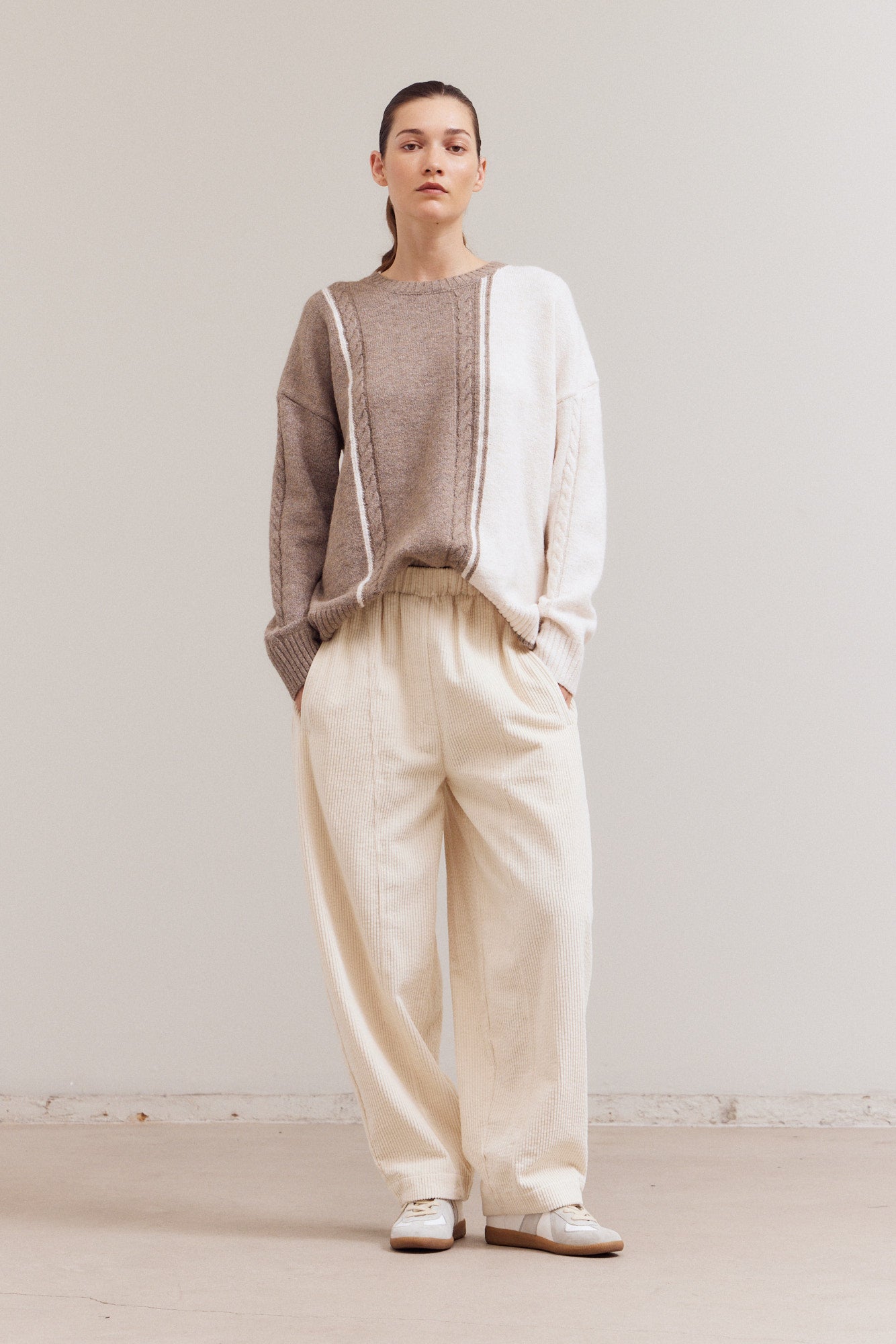 Cable Contrast Sweater