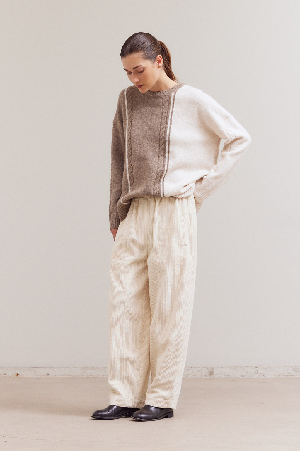 Cable Contrast Sweater