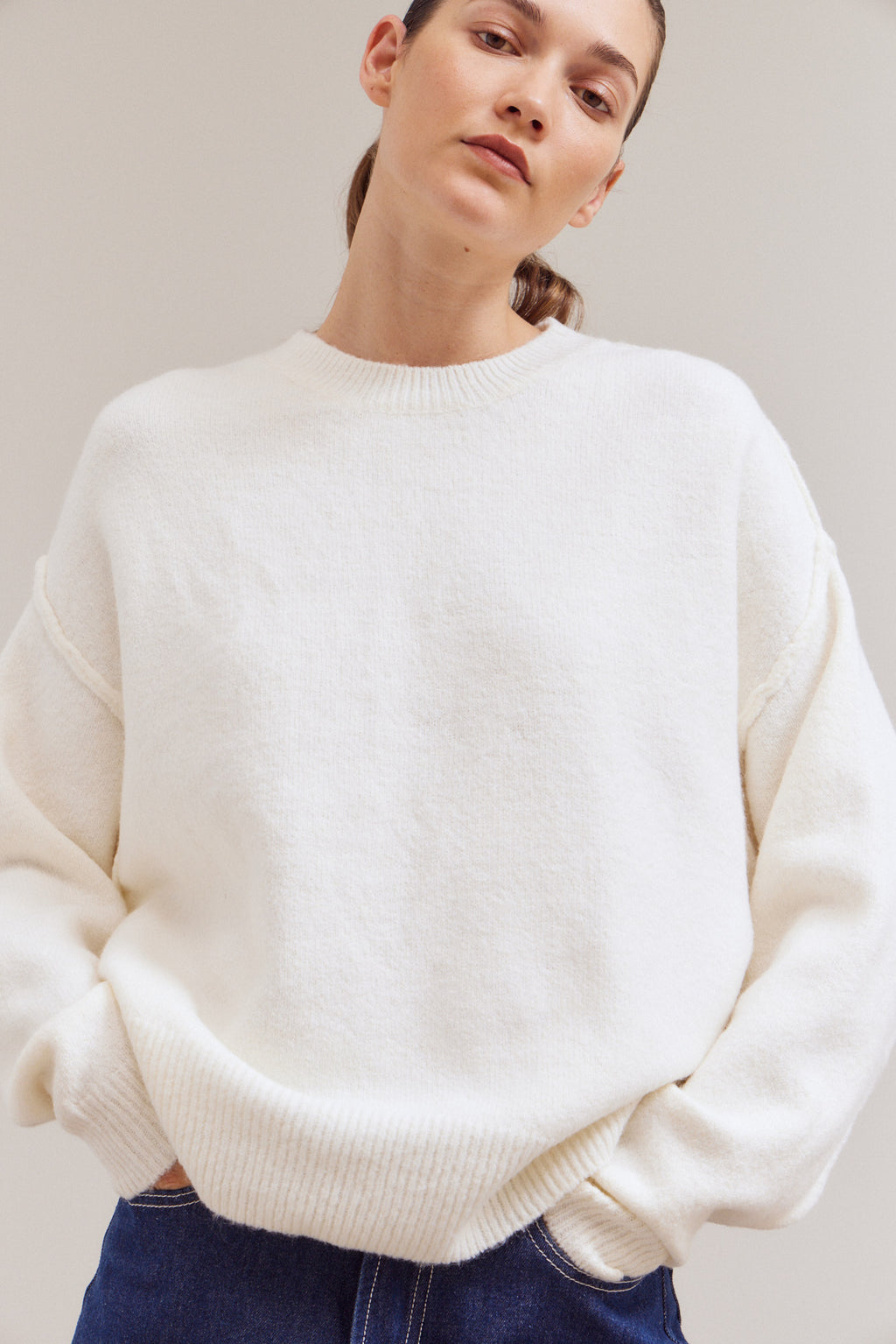 Mock Neck Cocoon Sweater