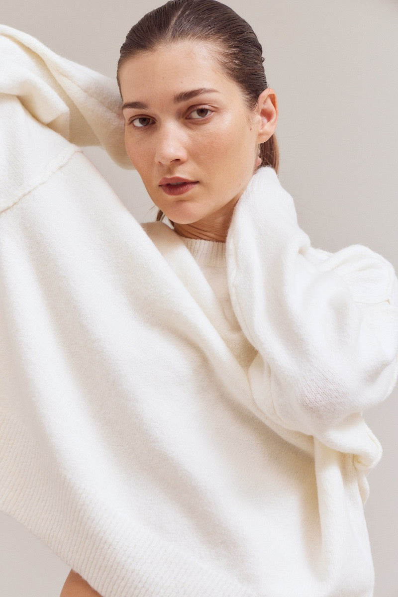 Mock Neck Cocoon Sweater