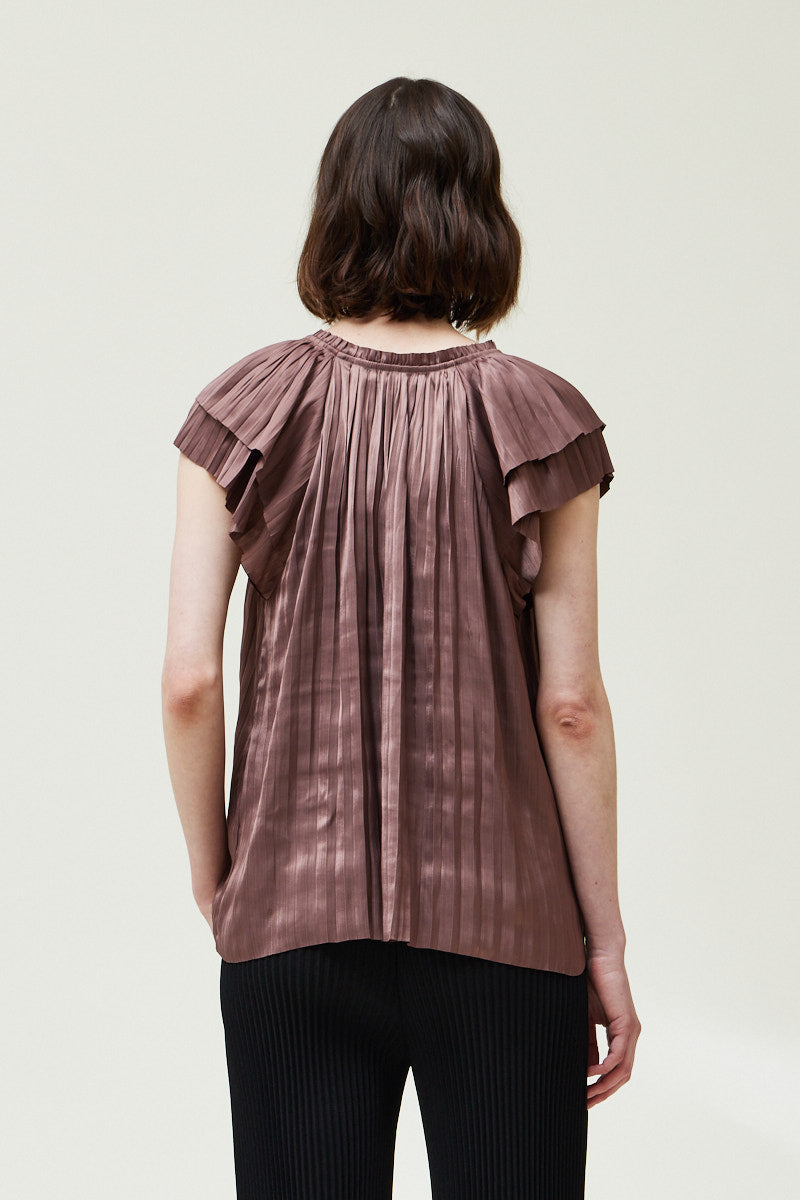 Pleated Satin Blouse